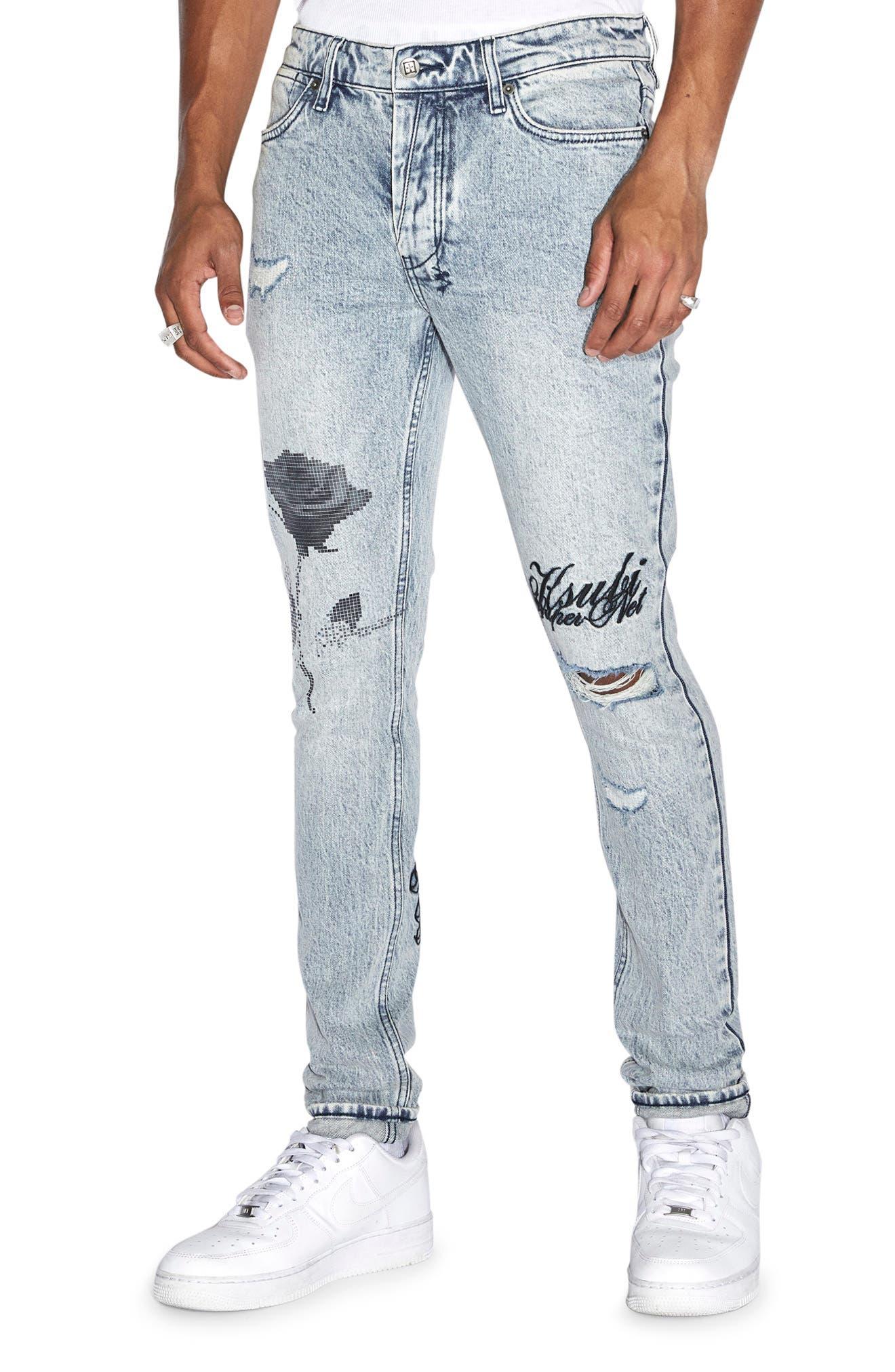 Ksubi Van Winkle Pixel Oktane Ripped Skinny Jeans in Blue for Men Lyst
