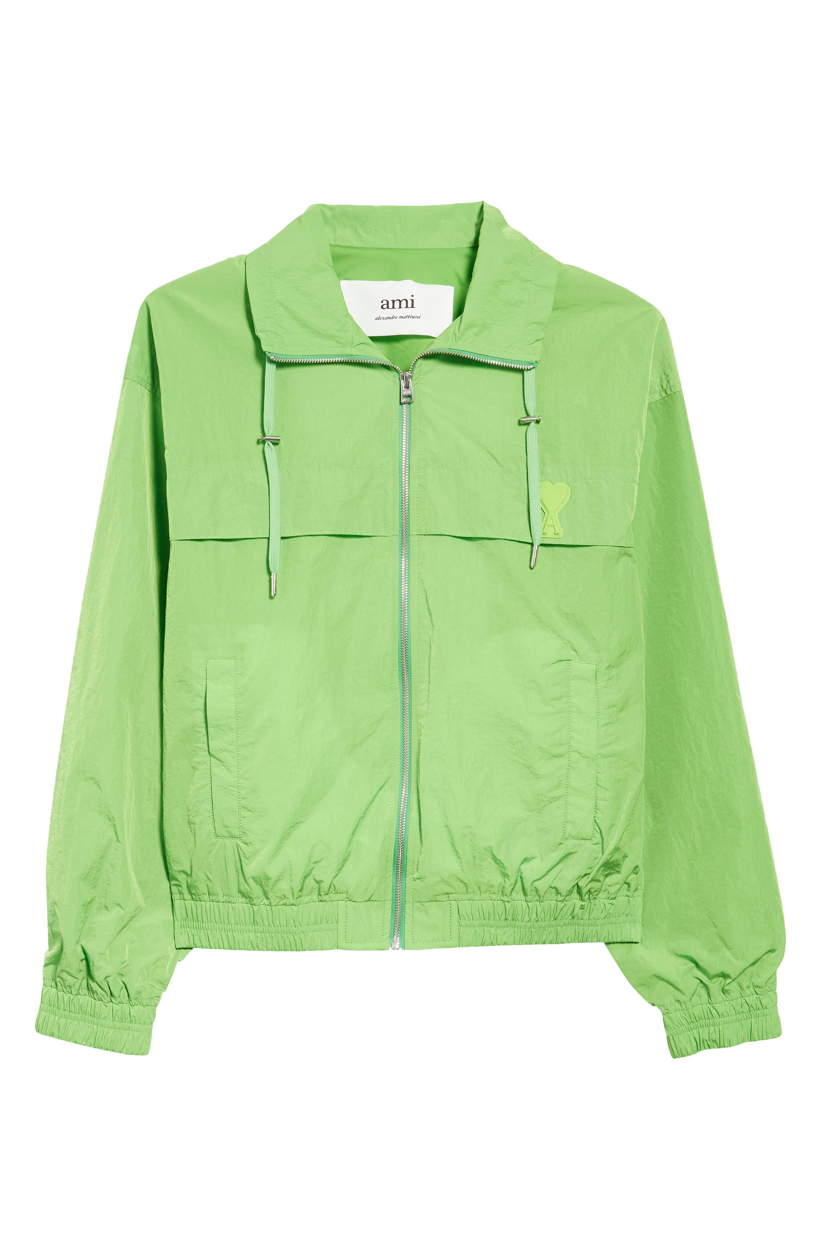 Ami Paris Ami De Coeur Logo Patch Zip Jacket in Green for Men | Lyst