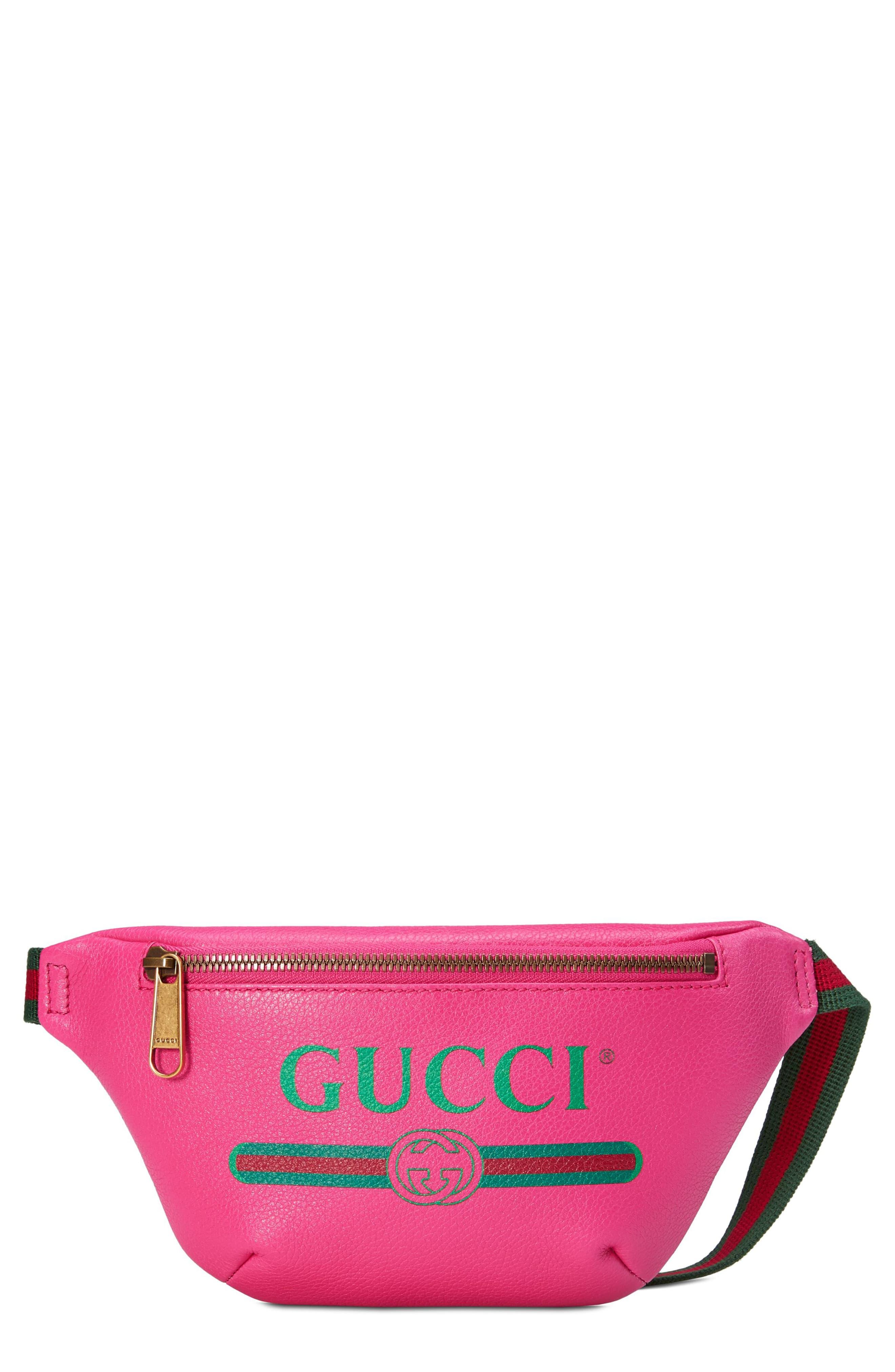 Gucci Leather Belt Bag in Pink - Lyst