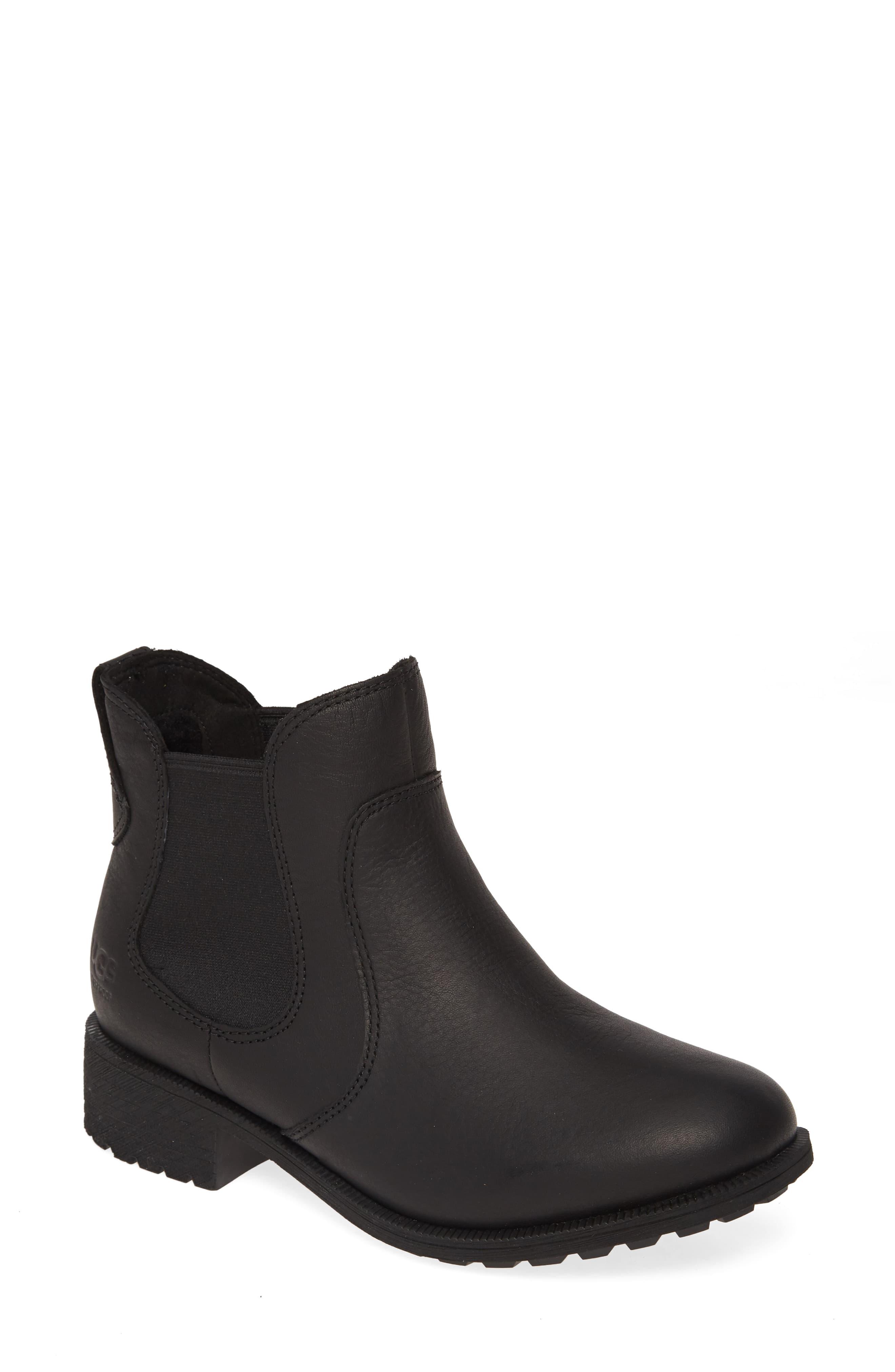 UGG Wool UGG Bonham Iii Waterproof Chelsea Boot in Black Leather (Black ...