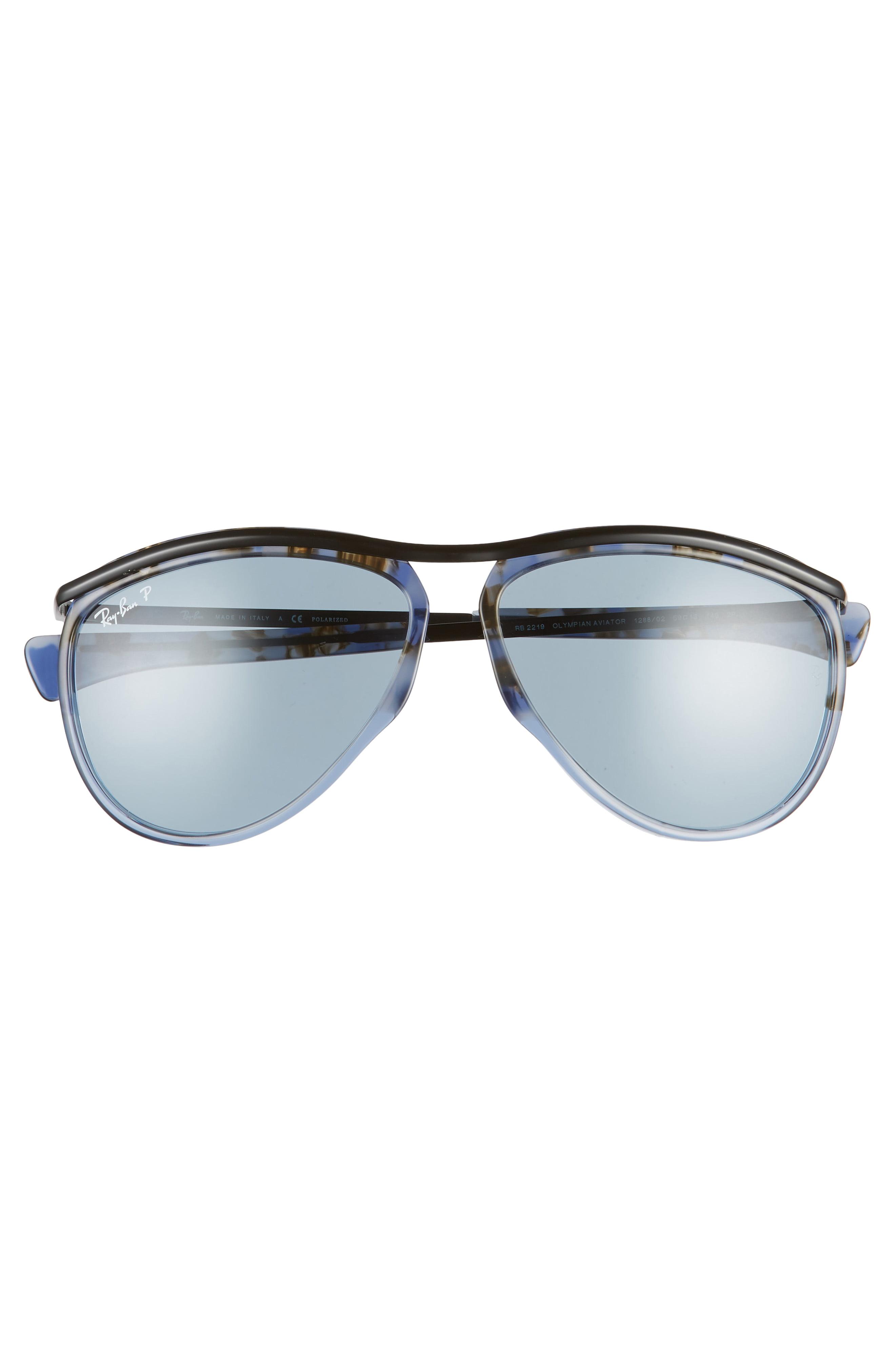 Ray Ban 59mm Polarized Aviator Sunglasses In Blue For Men Lyst