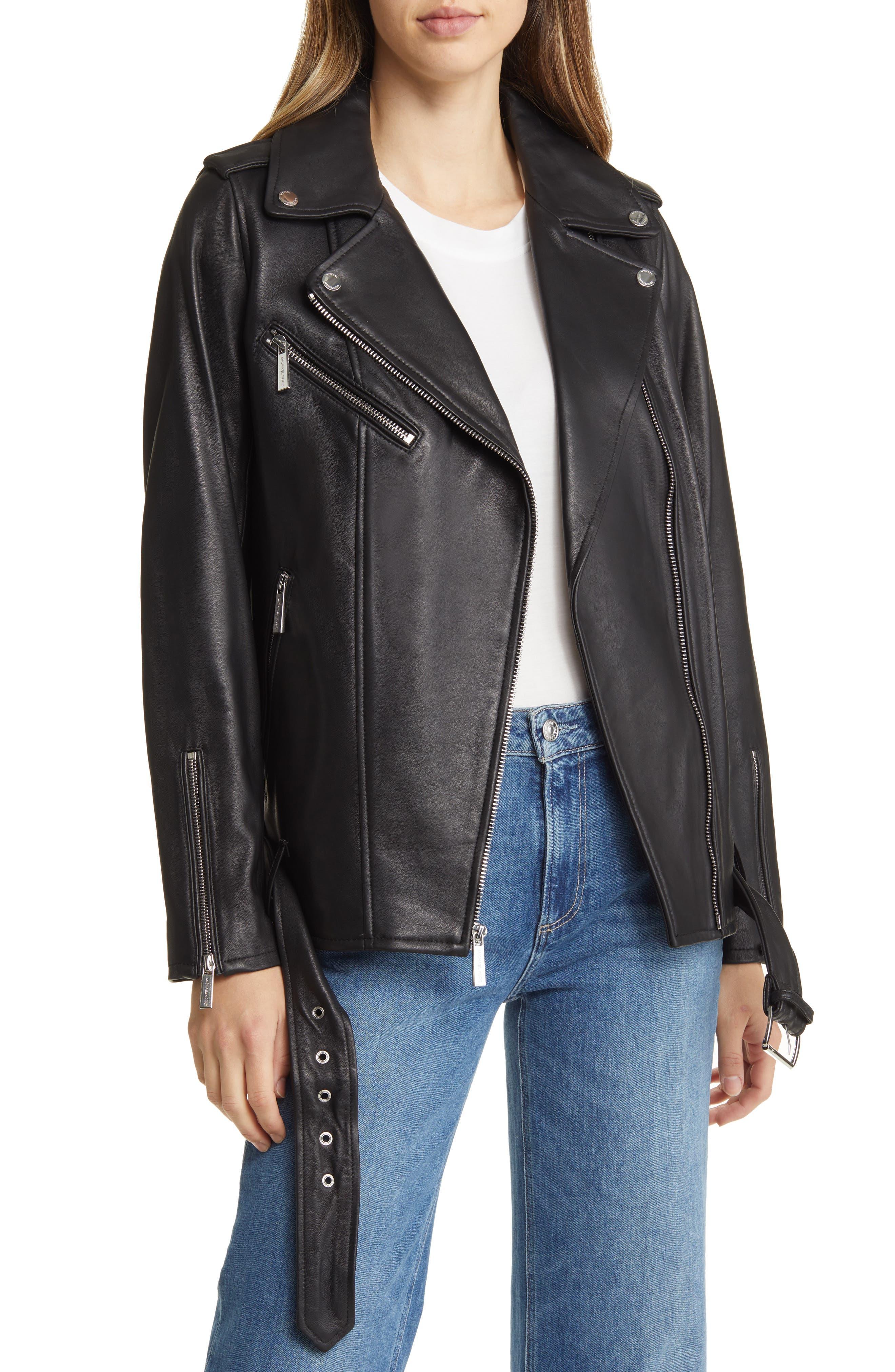 forfader Caroline lejer Michael Kors Oversize Moto Jacket in Black | Lyst