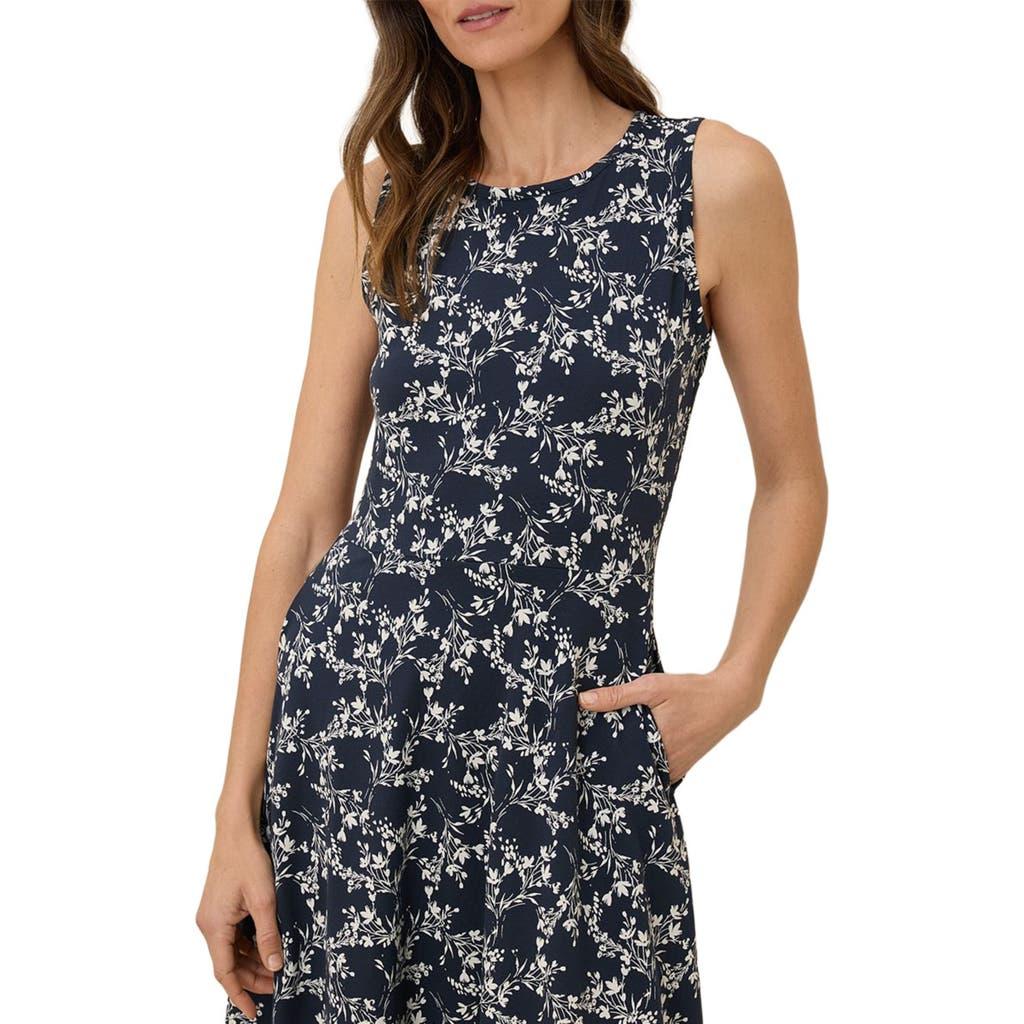 Pact Organic Cotton Fit & Flare Keyhole Back Dress in Blue | Lyst