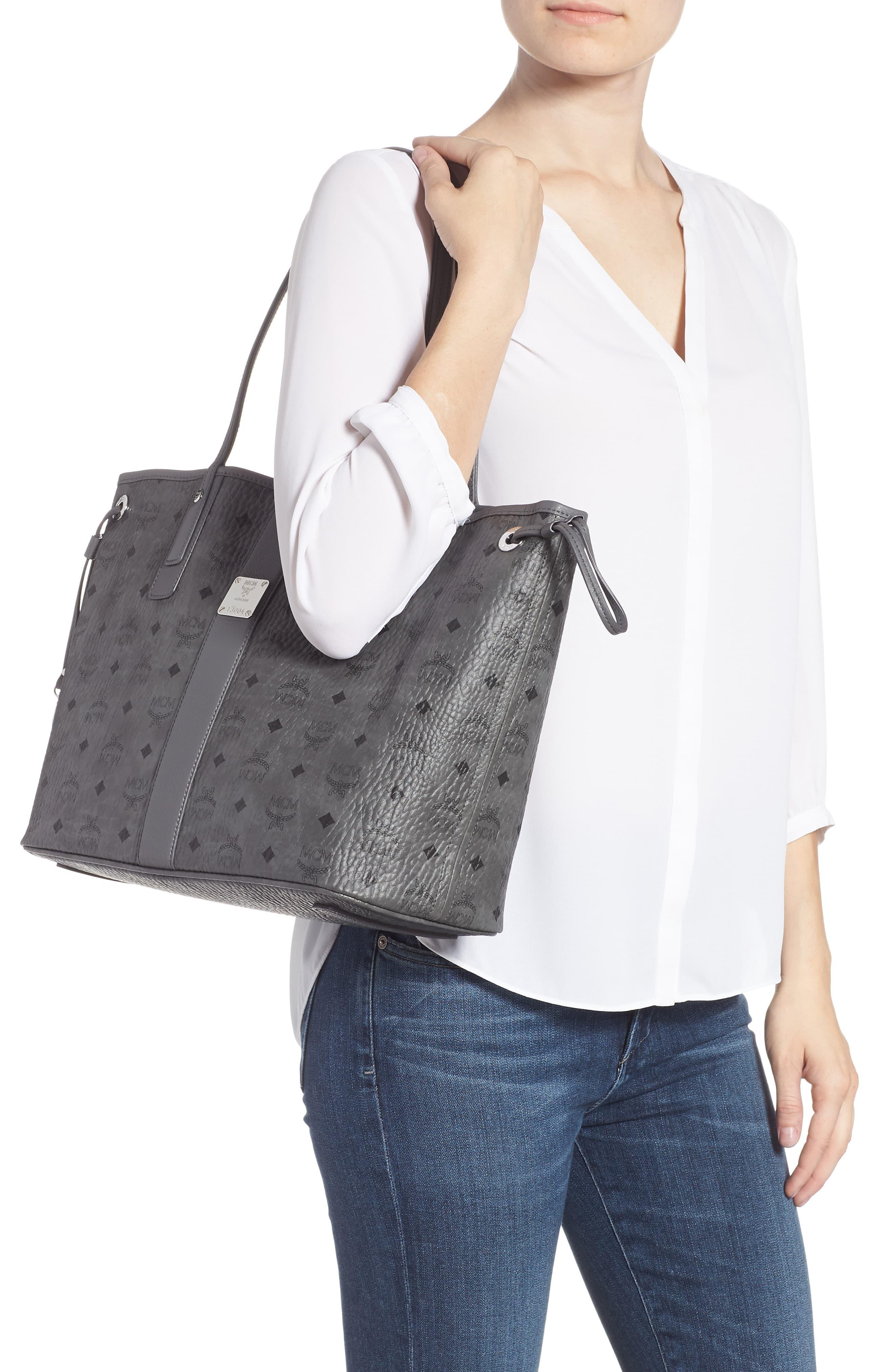 grey mcm tote