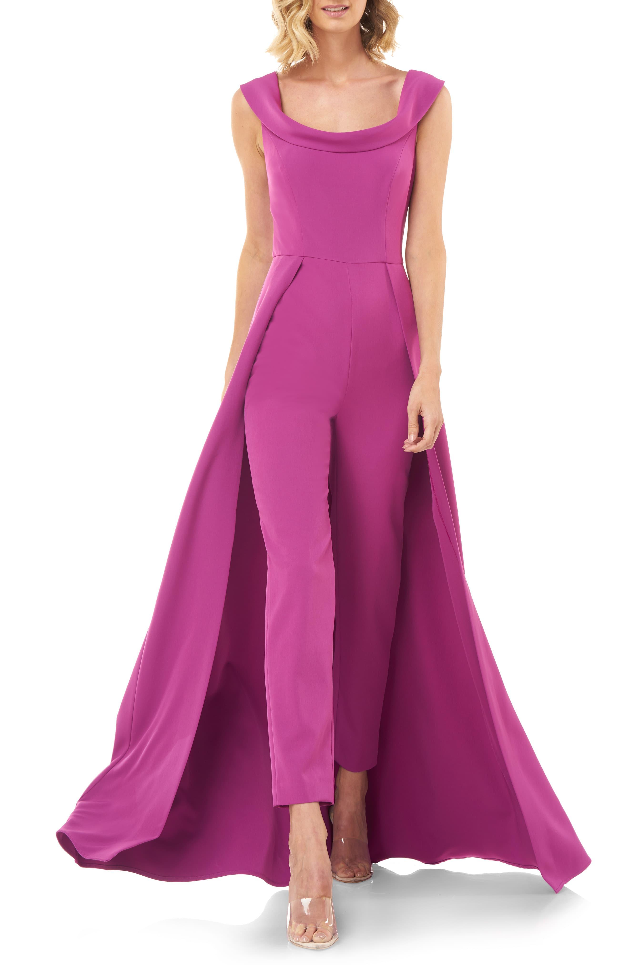 Kay Unger Jumpsuit Gown in Cerise (Pink) - Lyst