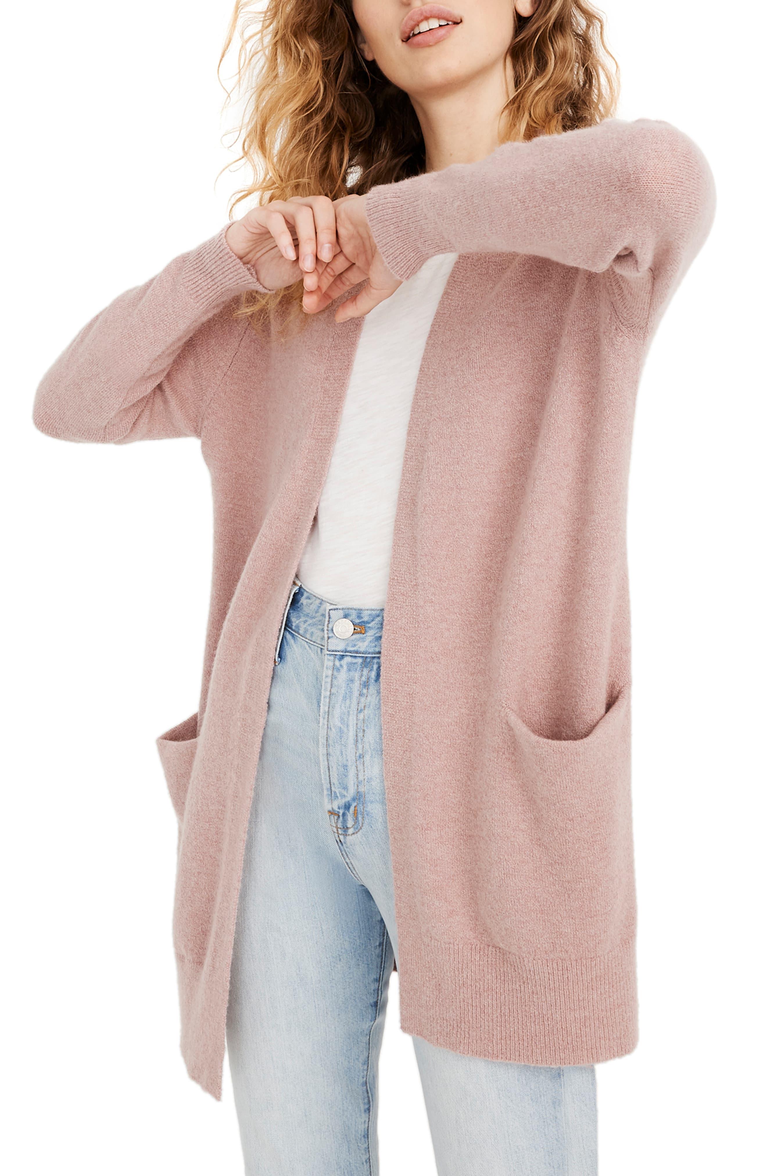 madewell pink cardigan