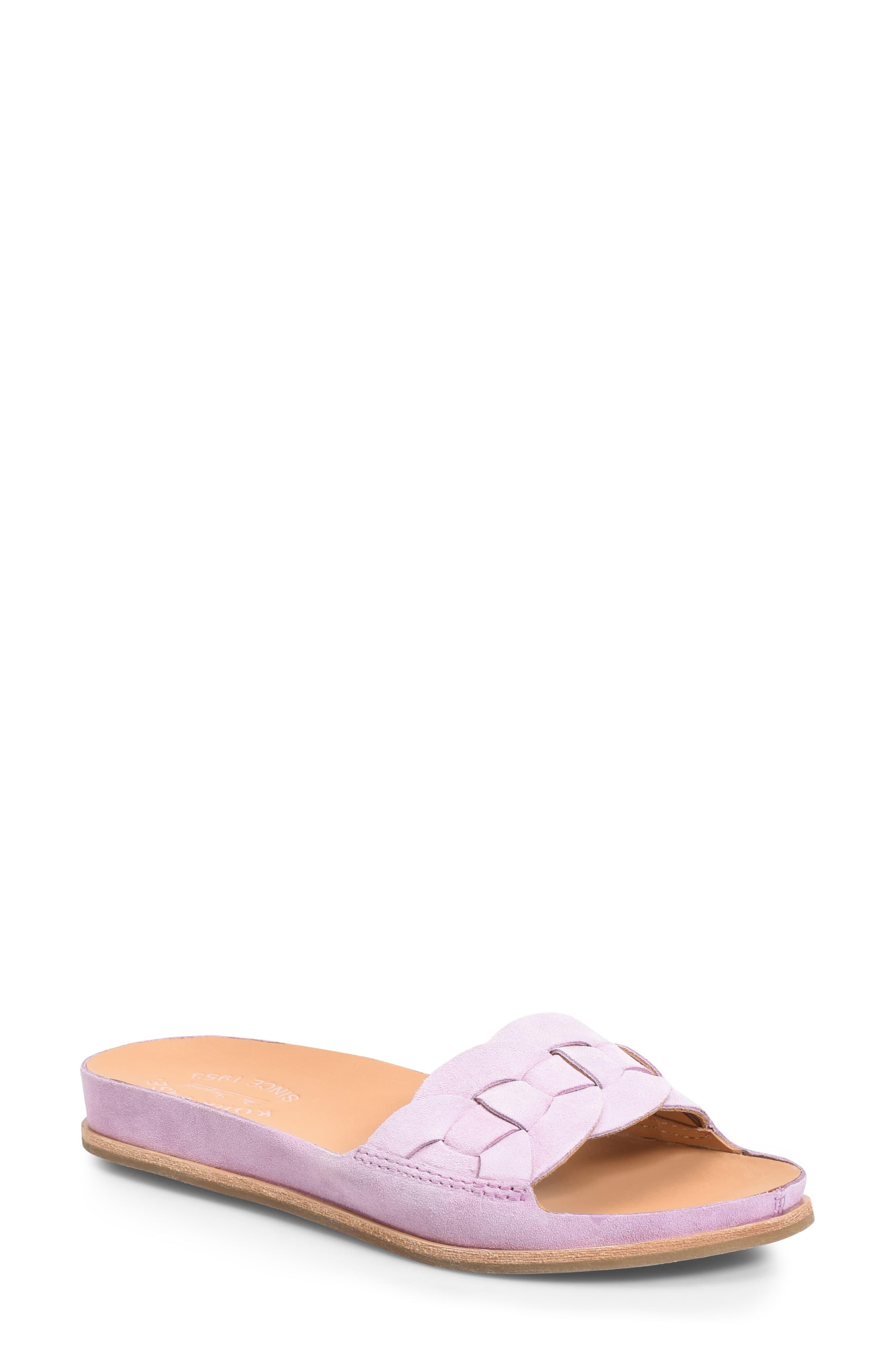 KorkEase Suede Korkease Dolphin Slide Sandal in Pink Suede (Pink