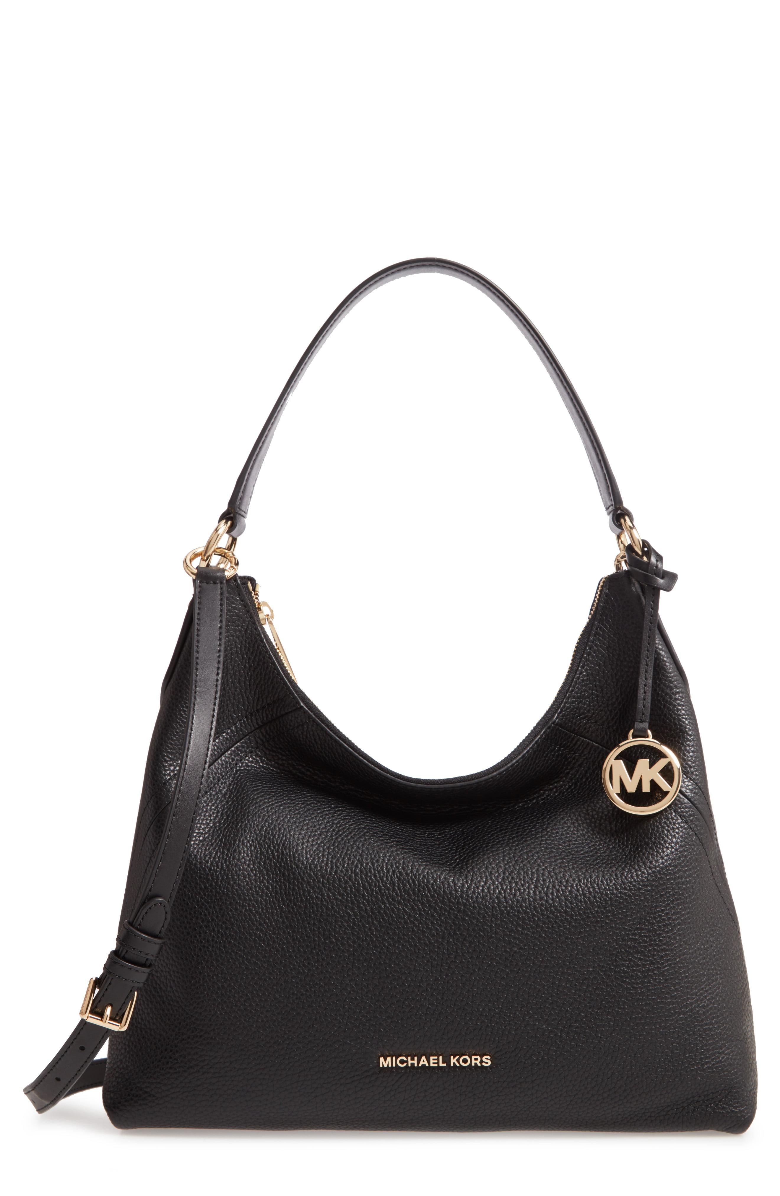 aria large pebbled leather shoulder bag