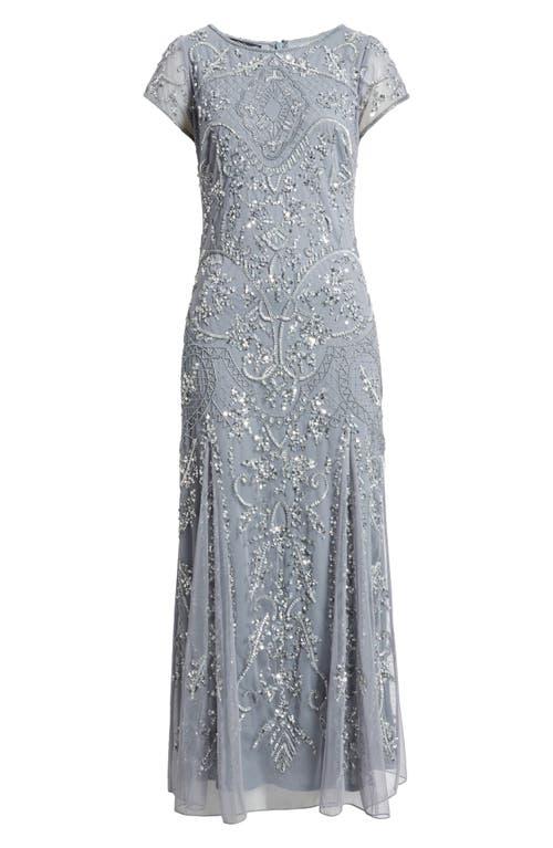 beaded mesh midi cocktail dress pisarro nights (PISARRO NIGHTS) JBS Beaded Mesh Midi Cocktail Womens Dress, Wms 8, Retail $268