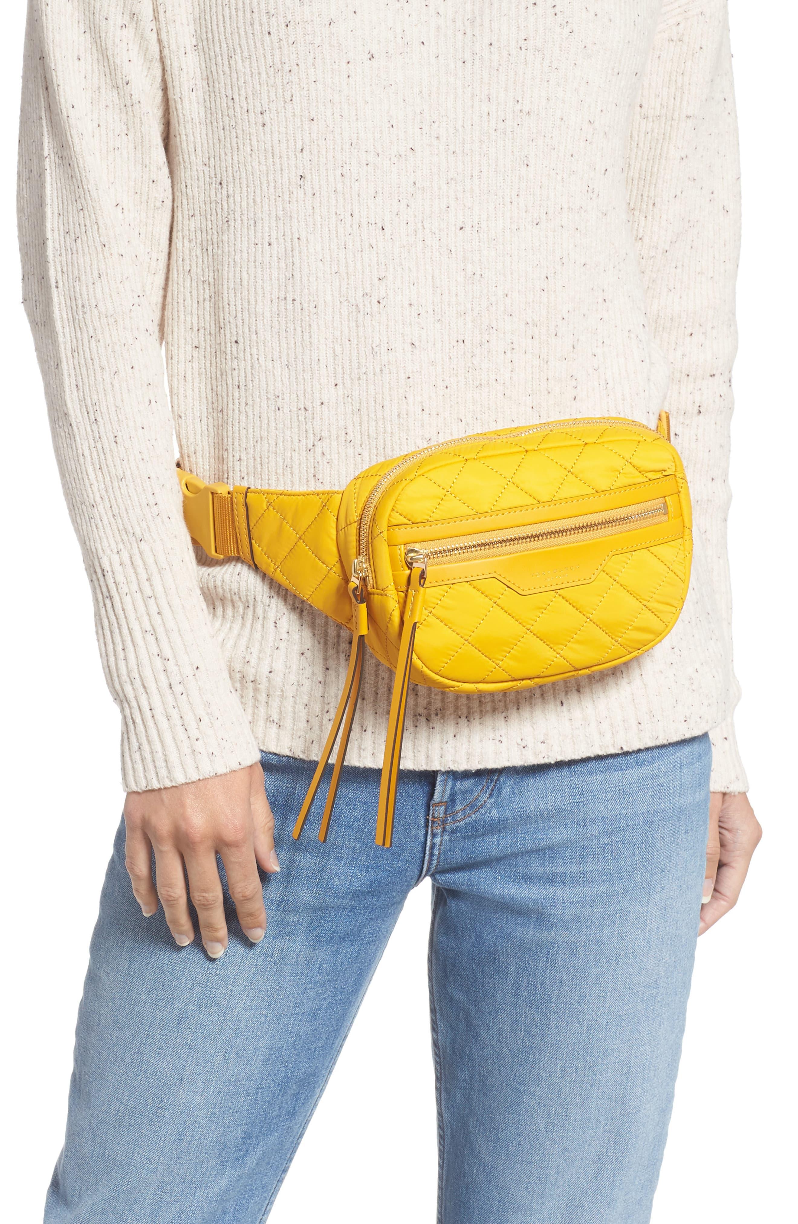 Tory Burch Perry Quilted Nylon Belt Bag in Yellow | Lyst