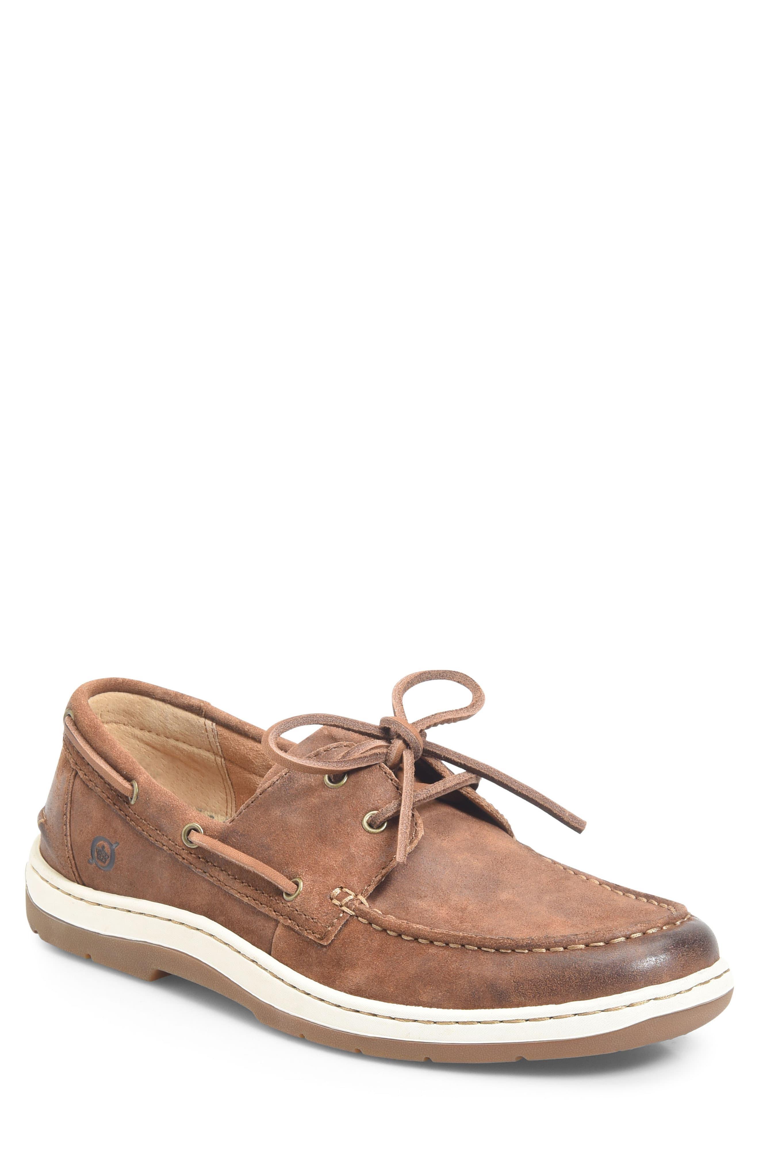Born Suede Børn Ocean Boat Shoe in Dark Brown Leather