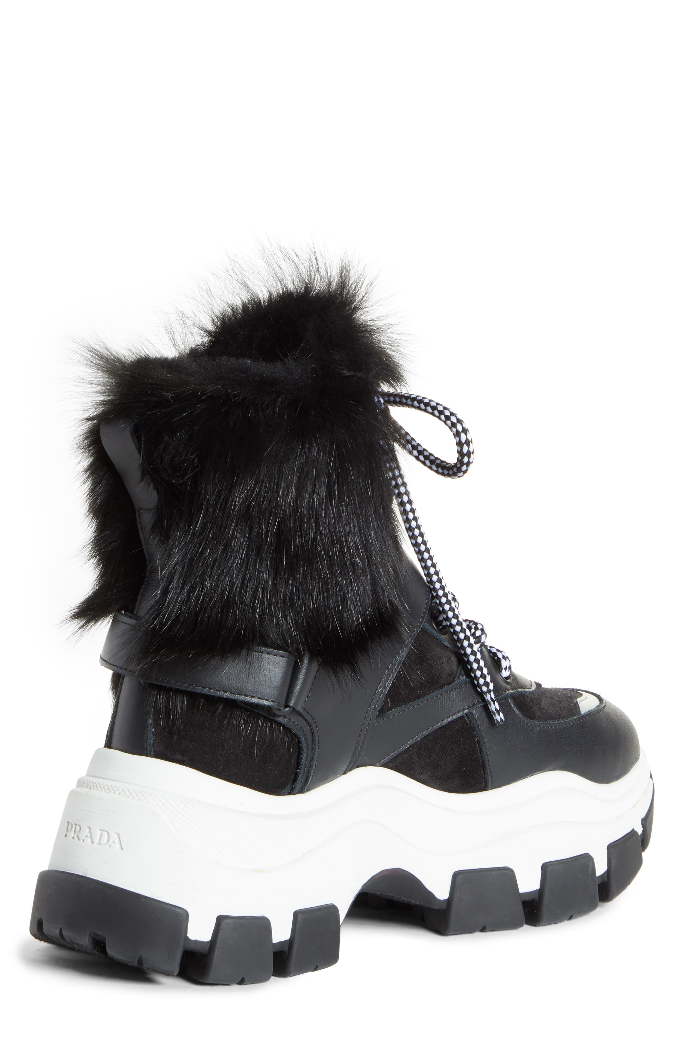 prada shearling lined sneakers