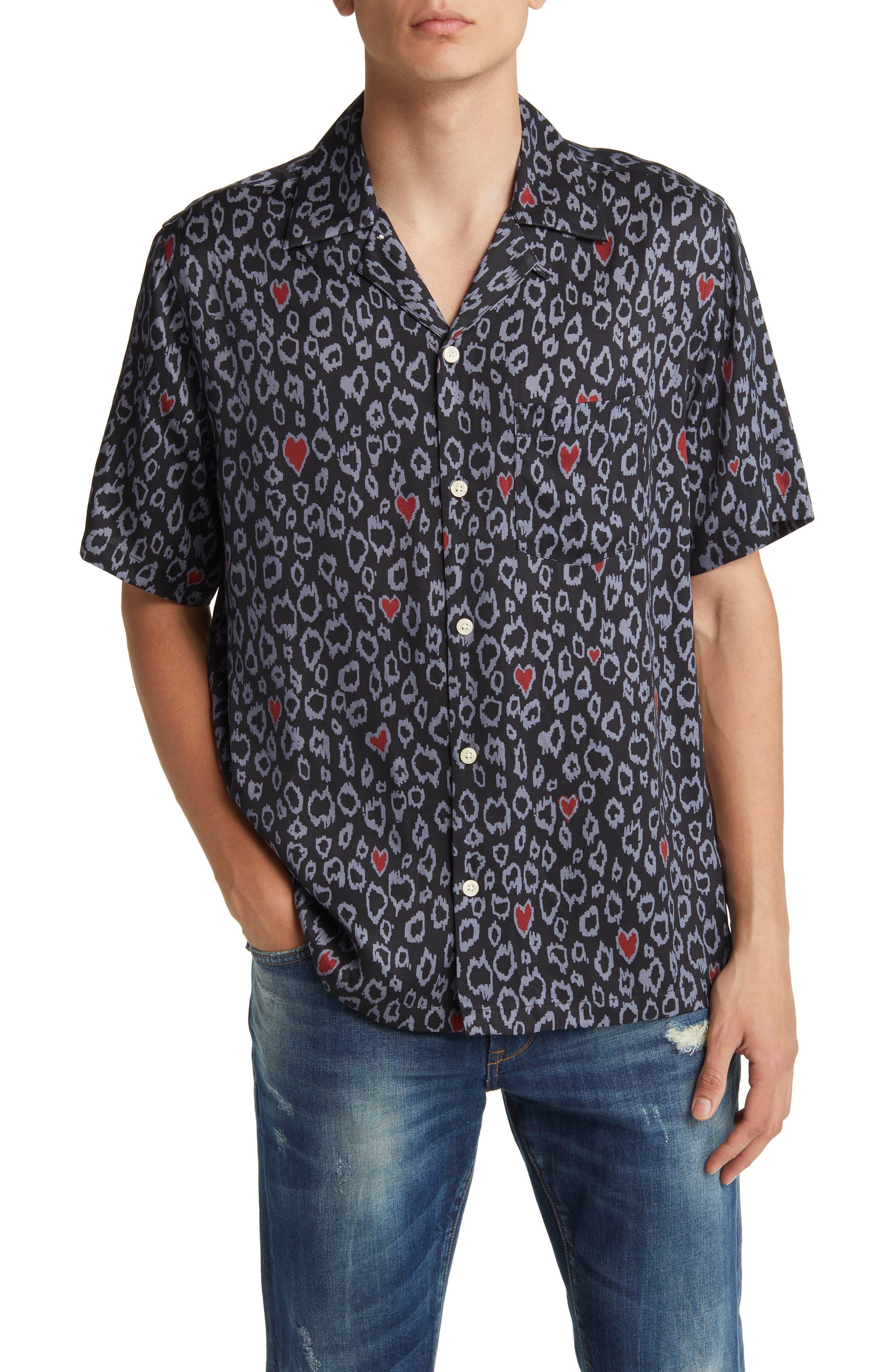 ALLSAINTS Starburn Printed Relaxed Fit Button Down Camp Shirt