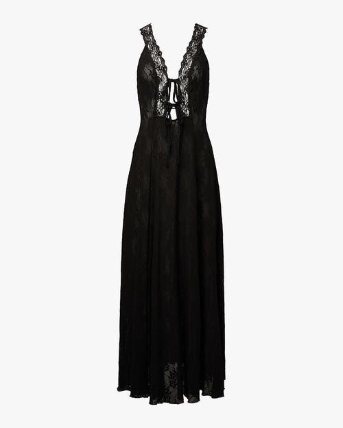 WeWoreWhat Lace Tie Front Midi Dress in Black | Lyst