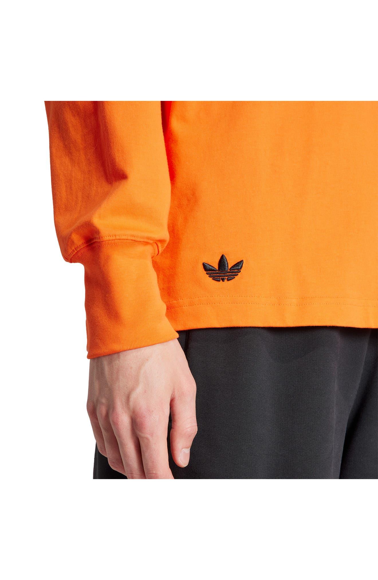 adidas Originals 3-stripes Long Sleeve T-shirt in Orange for Men | Lyst
