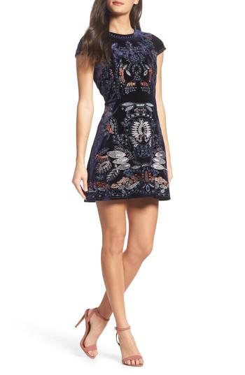 foxiedox velvet embroidered dress
