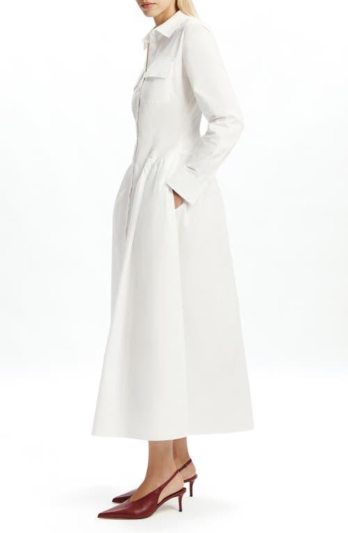 Bardot Agatha Fitted Long Sleeve Shirtdress in White | Lyst