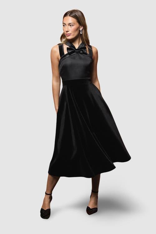 white christmas dresses Navy Velvet Long Sleeve Split Skirt Midi Dress – AX Paris main image 1