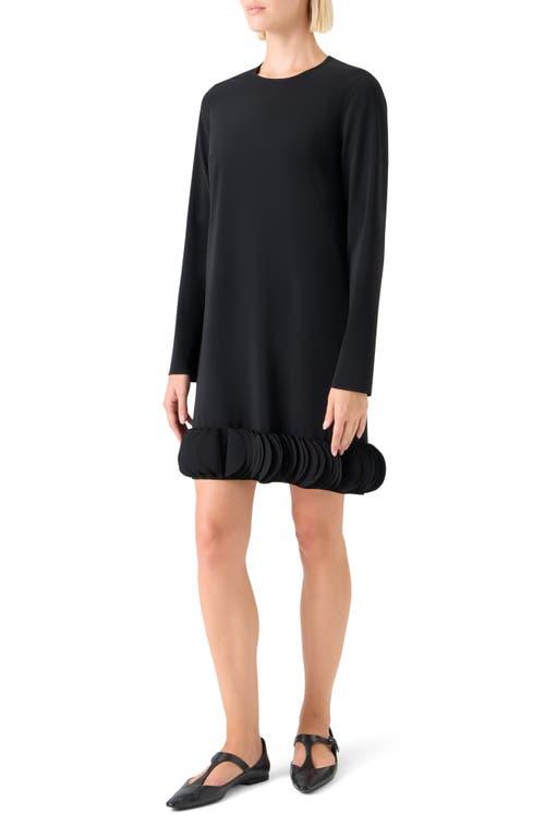 Akris Punto Long Sleeve Shift Dress With 3D Hem in Black | Lyst