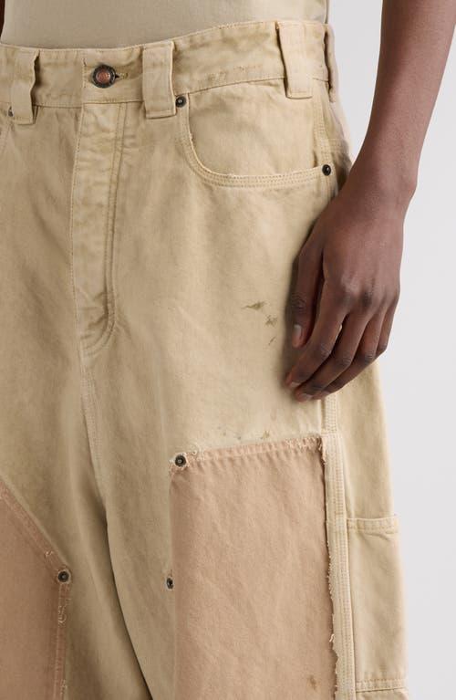 Balenciaga Ripped Off Baggy Carpenter Jeans in Natural for Men | Lyst