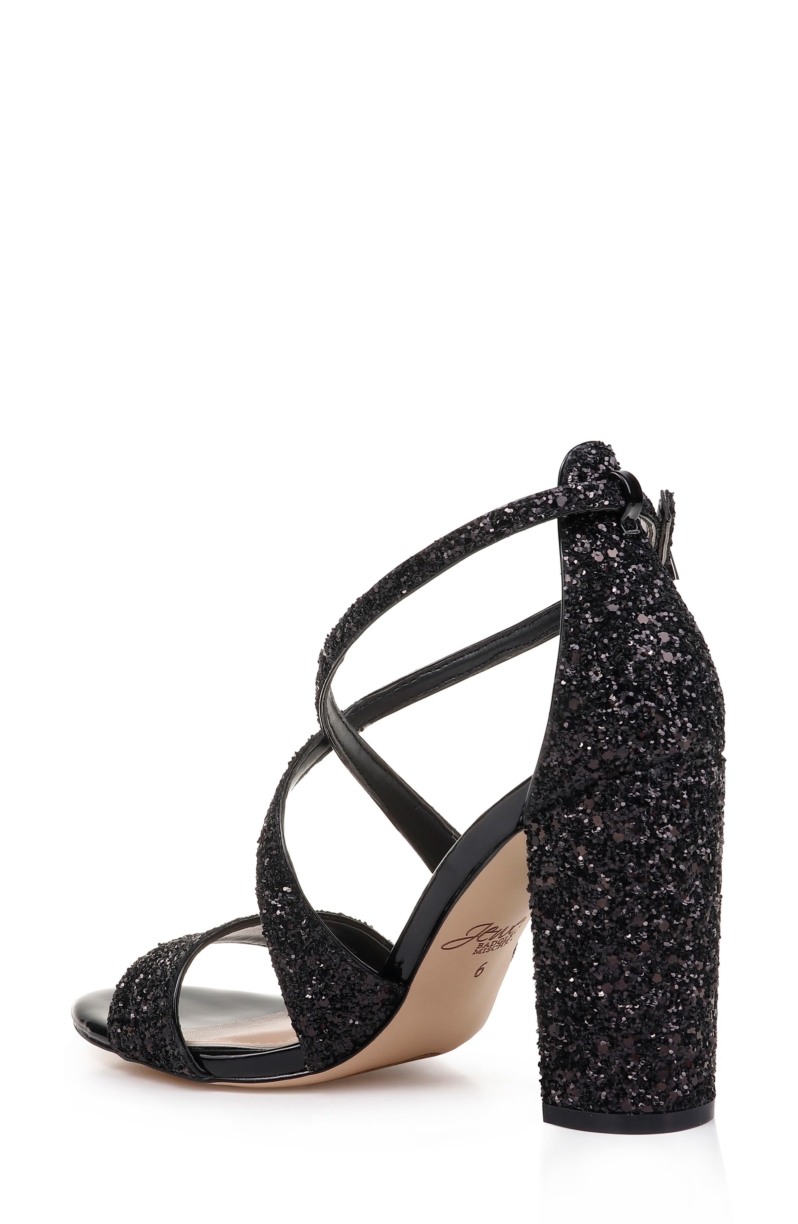 badgley mischka glitter heels