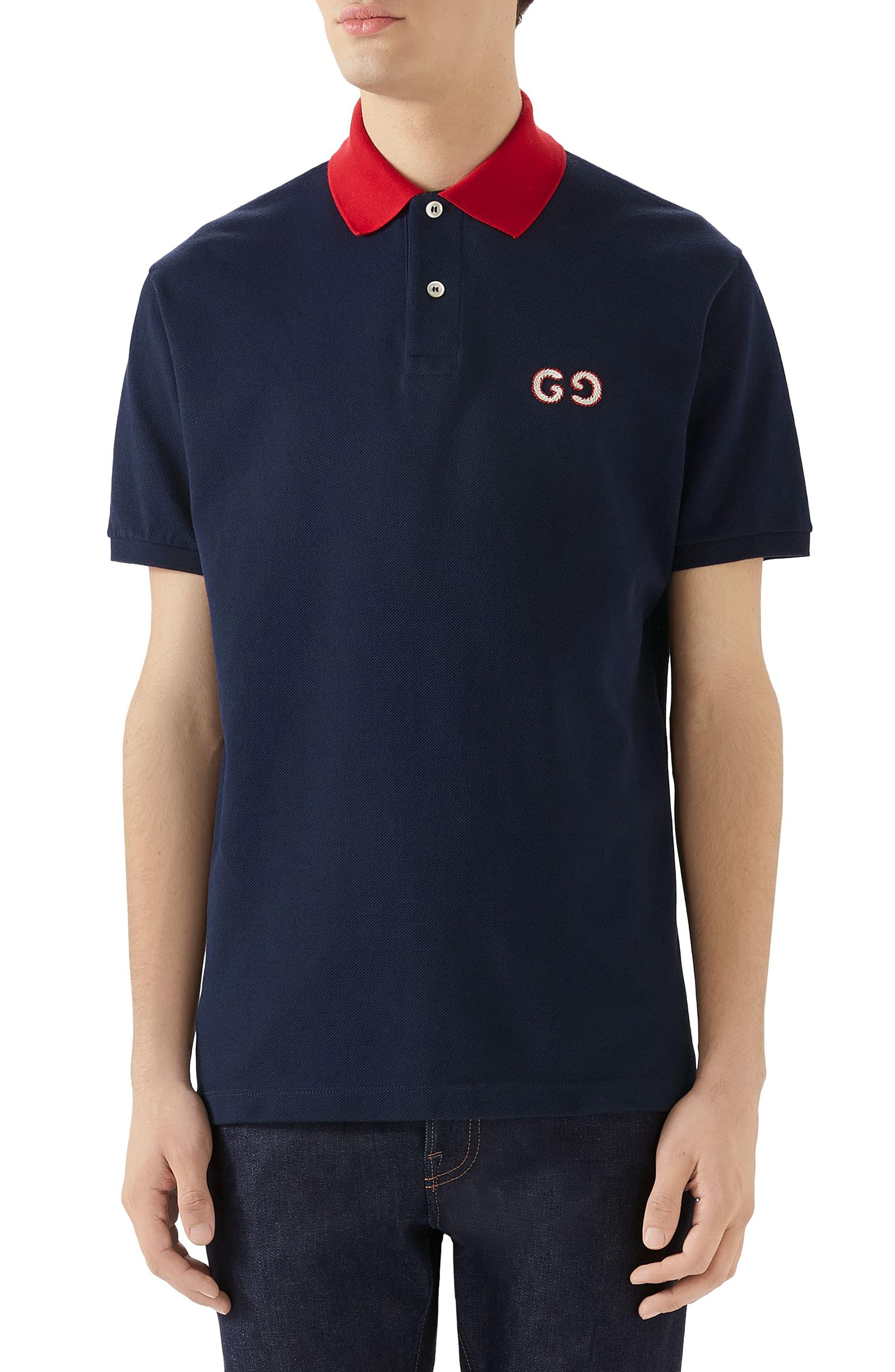 Gucci Logo-embroidered Stretch-cotton Piqué Polo Shirt for Men - Save ...