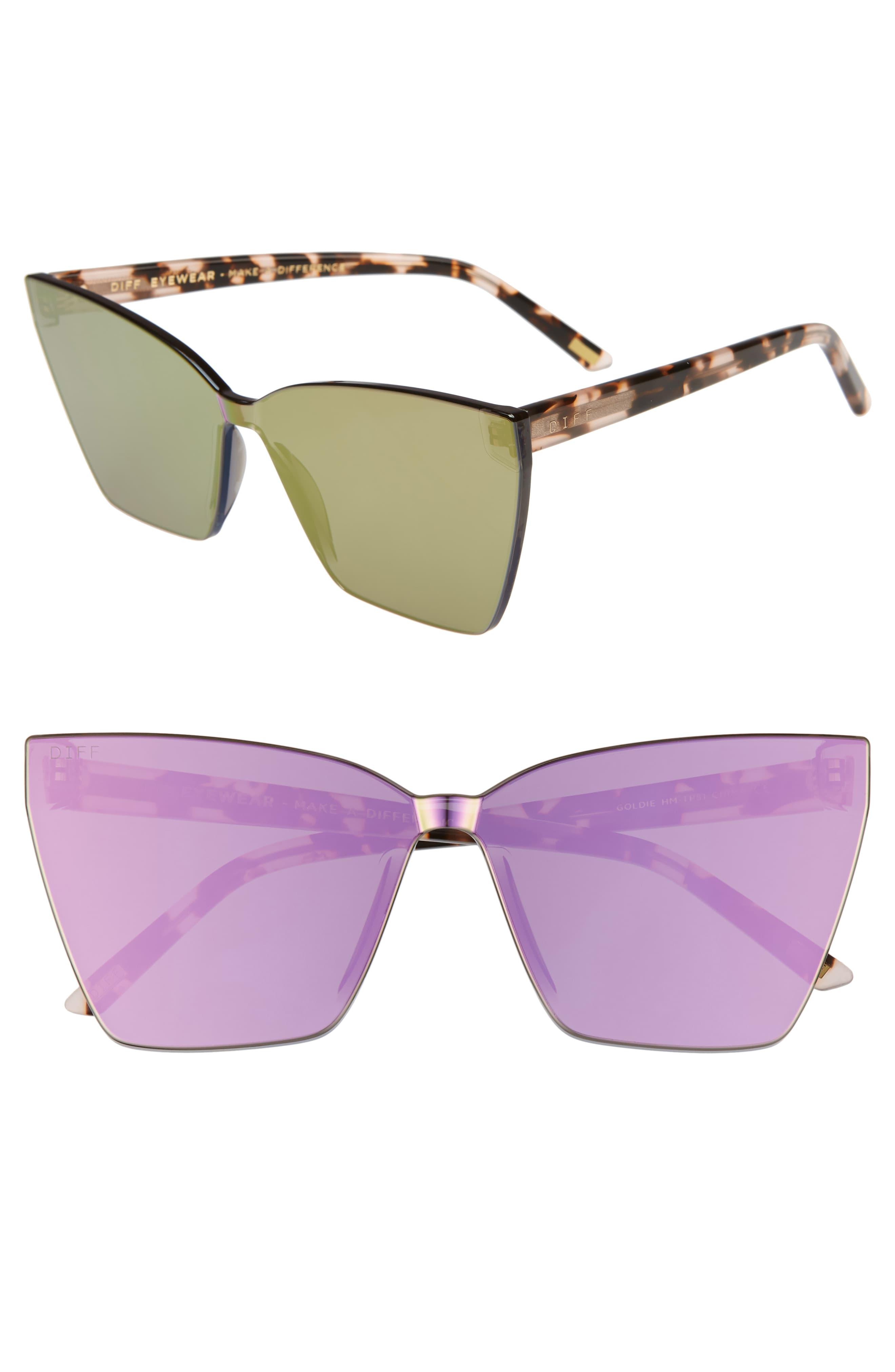 DIFF Goldie 65mm Oversize Cat Eye Sunglasses Lyst