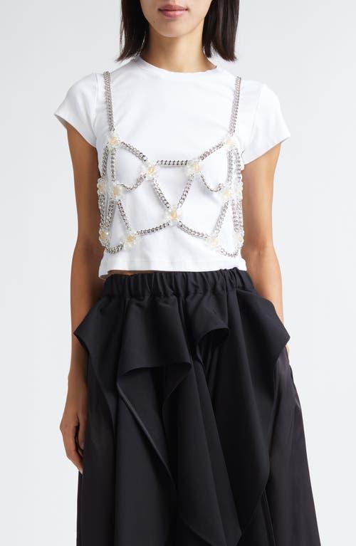 Noir Kei Ninomiya Beaded Floral Chain Harness in Metallic | Lyst