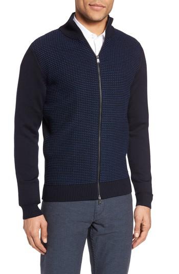 BOSS by Hugo Boss Boss Bacco Full Zip Wool Sweater Jacket in Navy (Blue)  for Men - Lyst