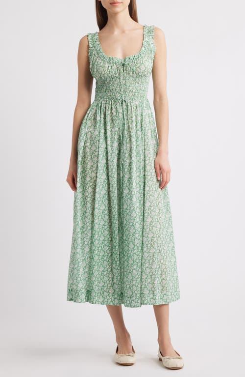 green emerald velvet dress Emmaretta Dress - Peridot Tea Floral | Hand Me Den