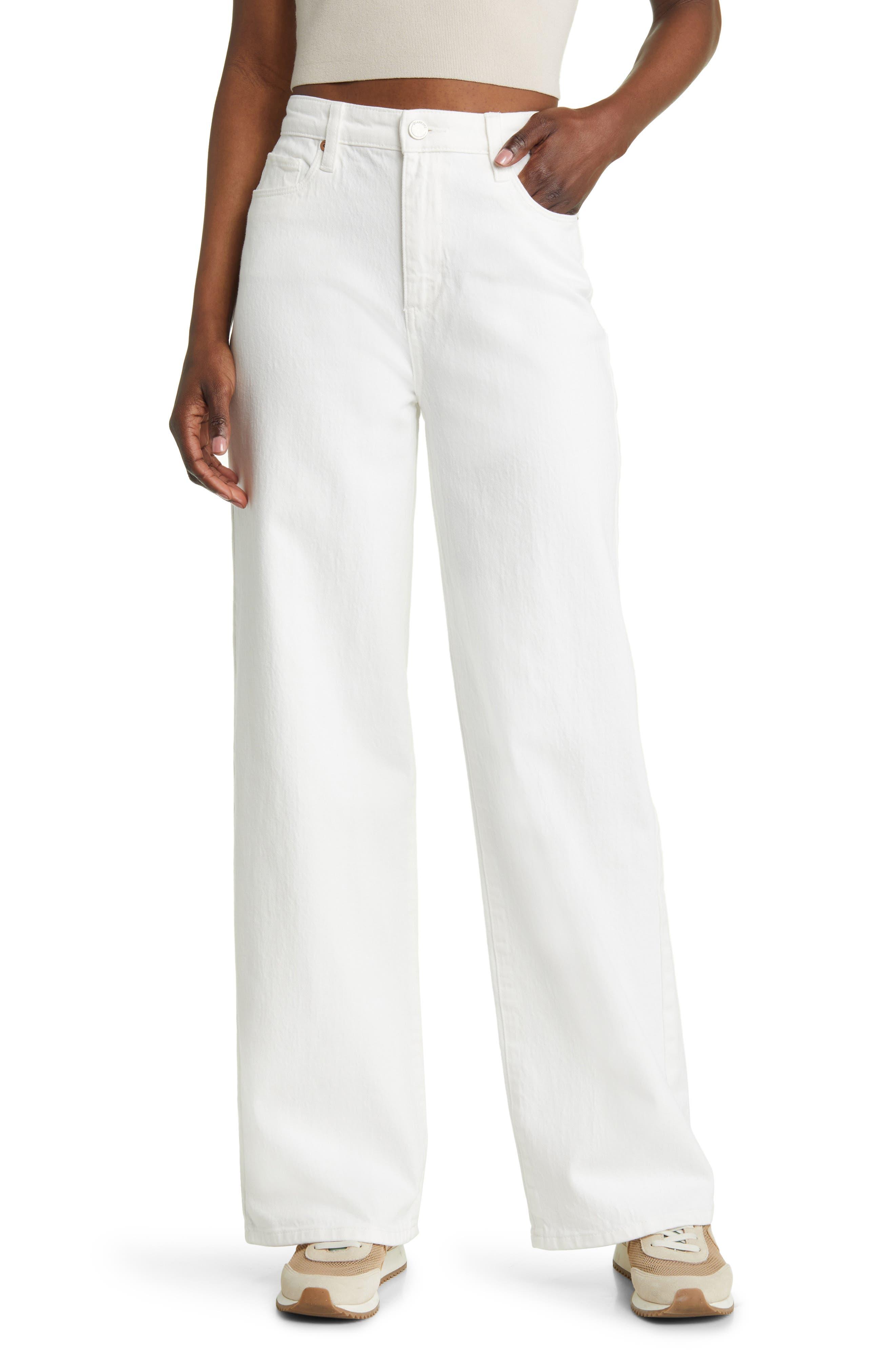 Blank NYC The Franklin Rib Cage Wide Leg Jeans in White | Lyst