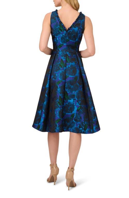green emerald velvet dress Floral Jacquard Ankle Length Dress With Off The Shoulder Neckline In P main image 1