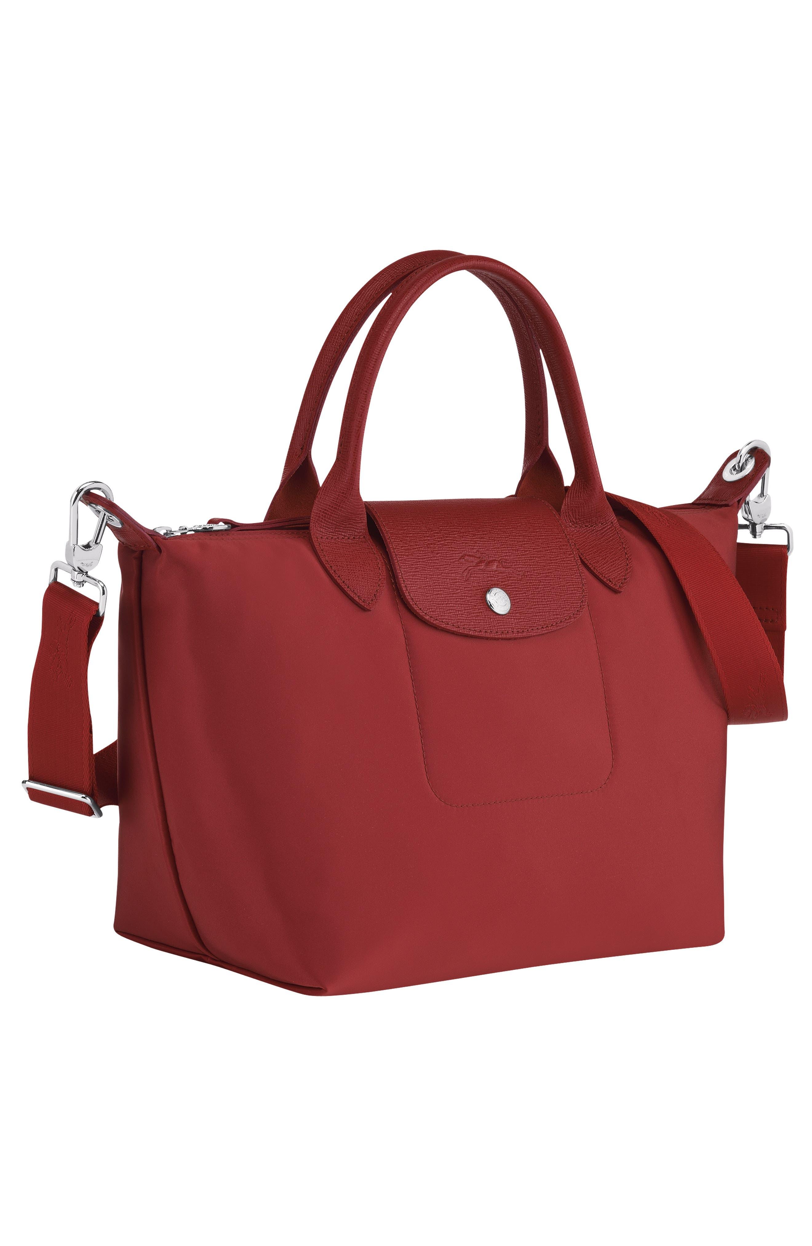 Longchamp Small Le Pliage Neo Nylon Top Handle Bag in Red | Lyst