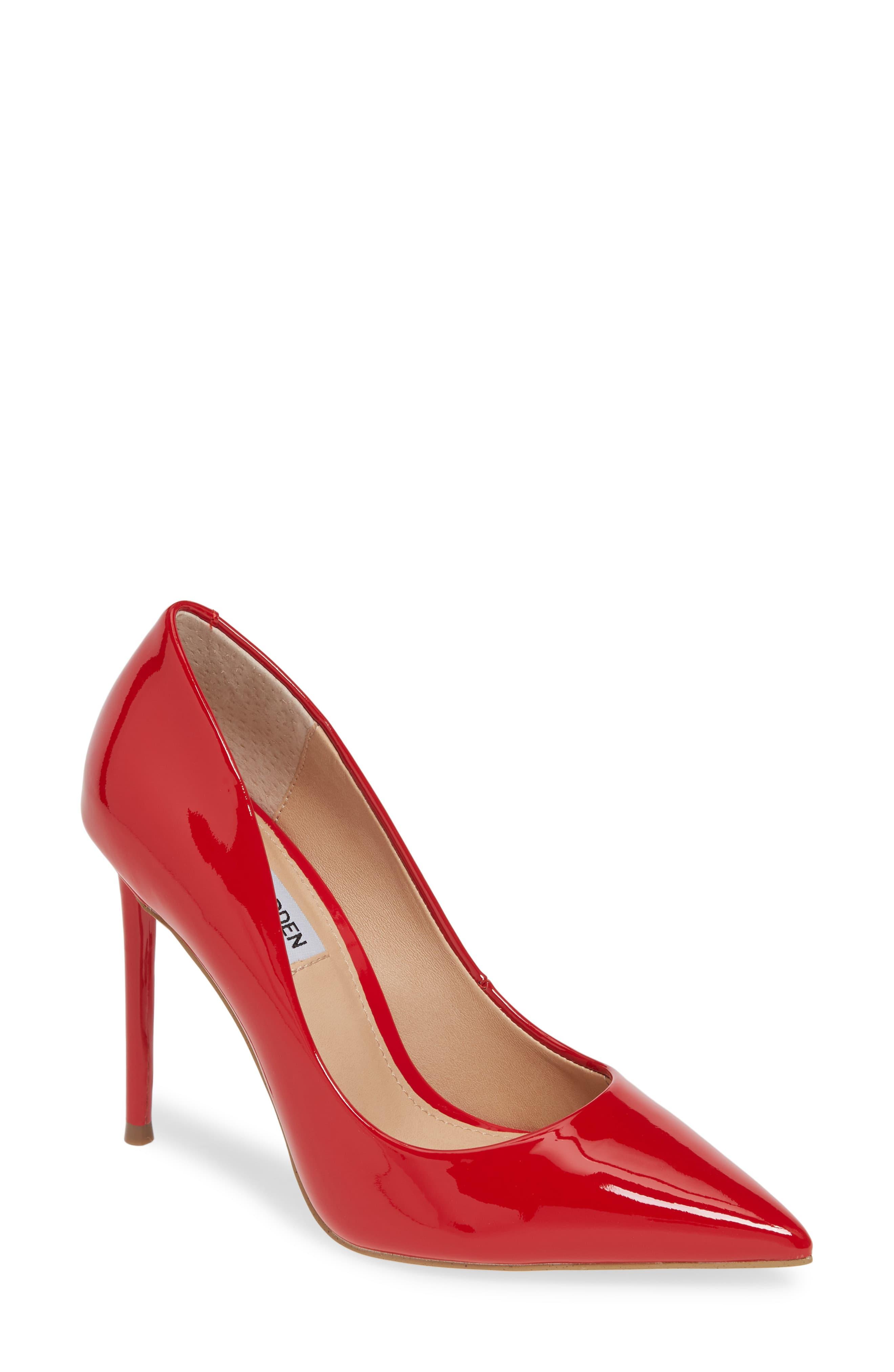 Steve Madden Vala Pointy Toe Pump in Red Patent (Red) - Lyst