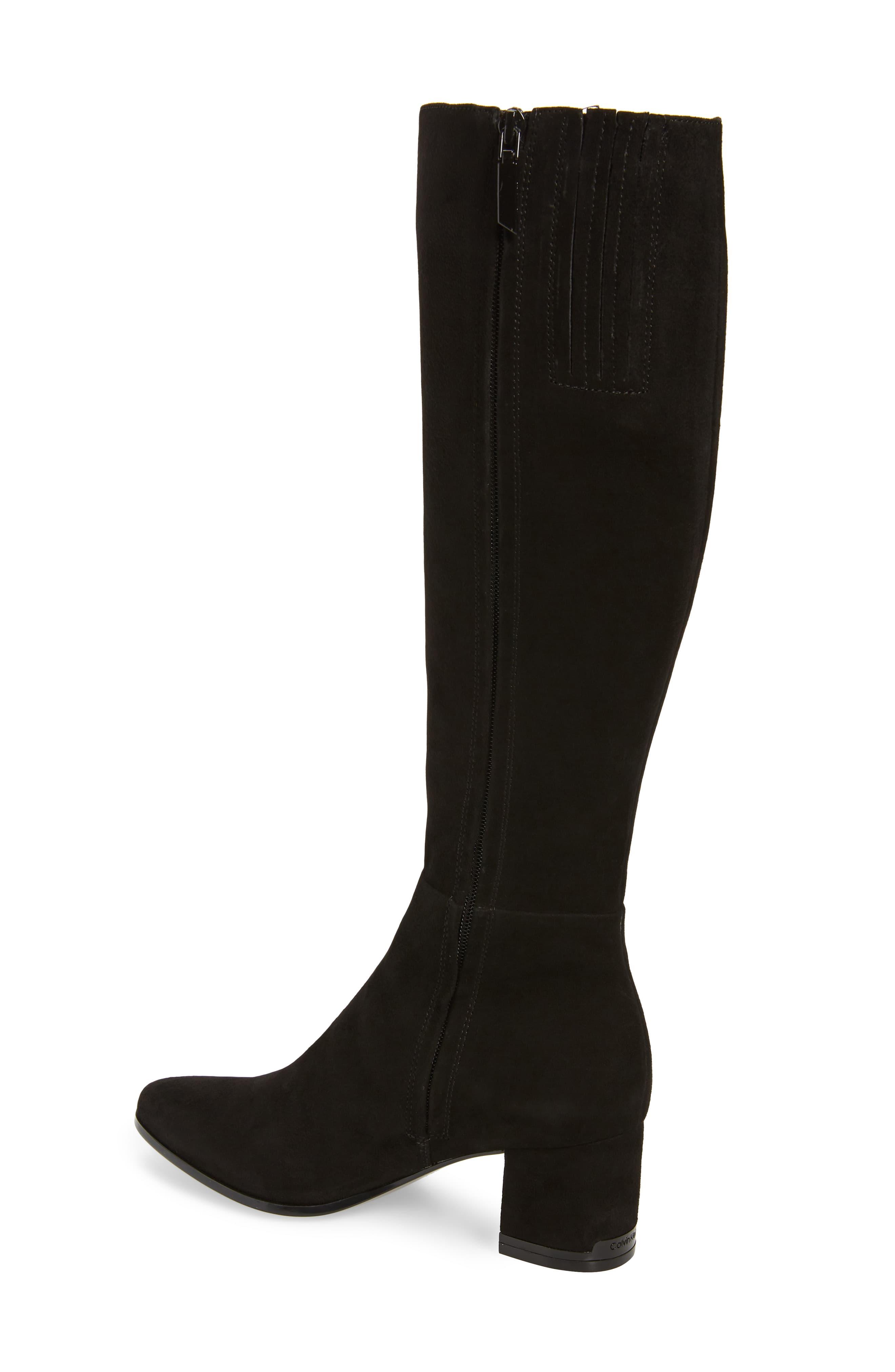 calvin klein black suede boots