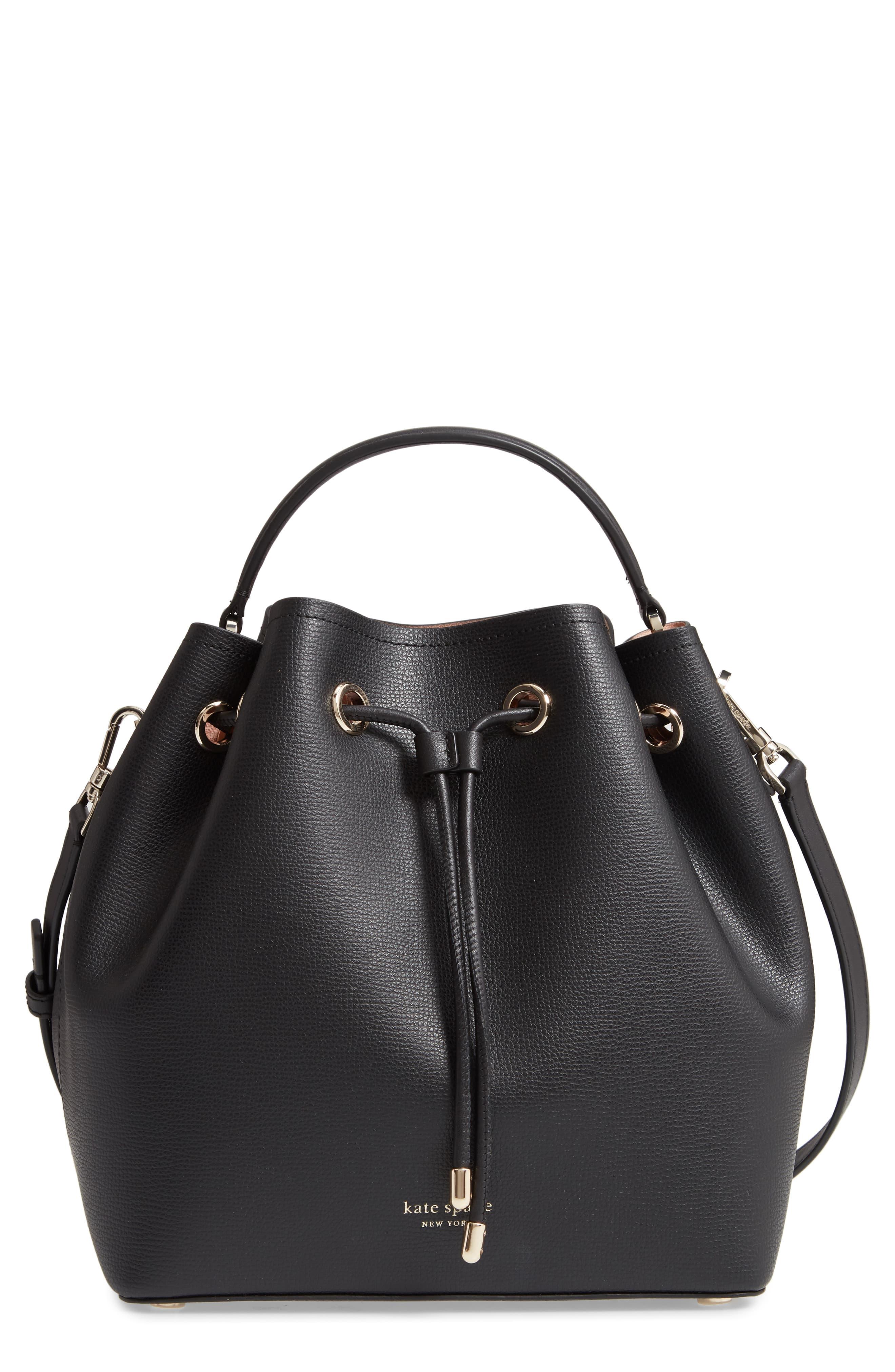Kate Spade Vivian Medium Bucket Bag In Black Leather - Lyst