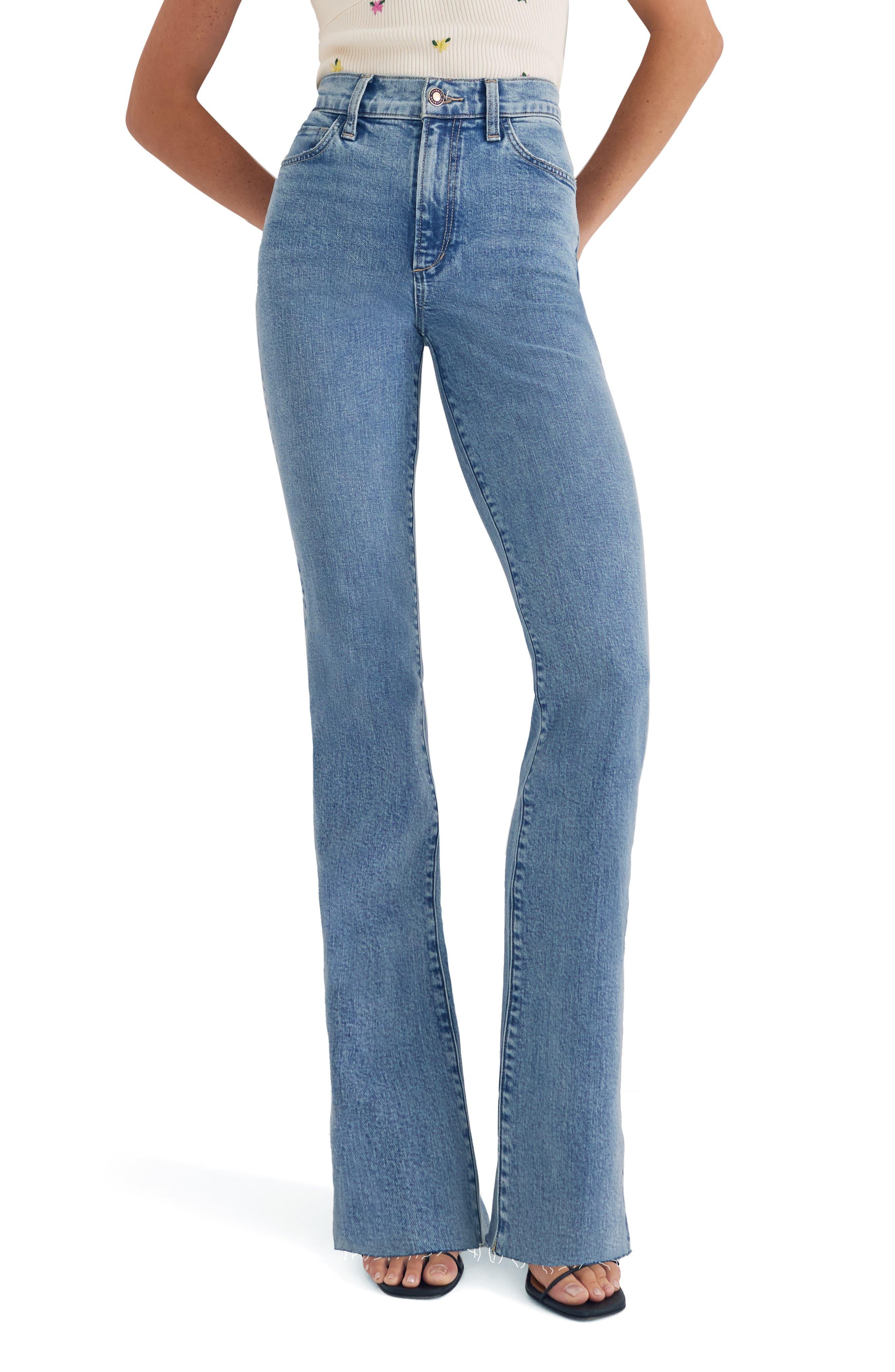 FAVORITE DAUGHTER The Valentina Raw Hem Super High Waist Bootcut Jeans in  Blue | Lyst