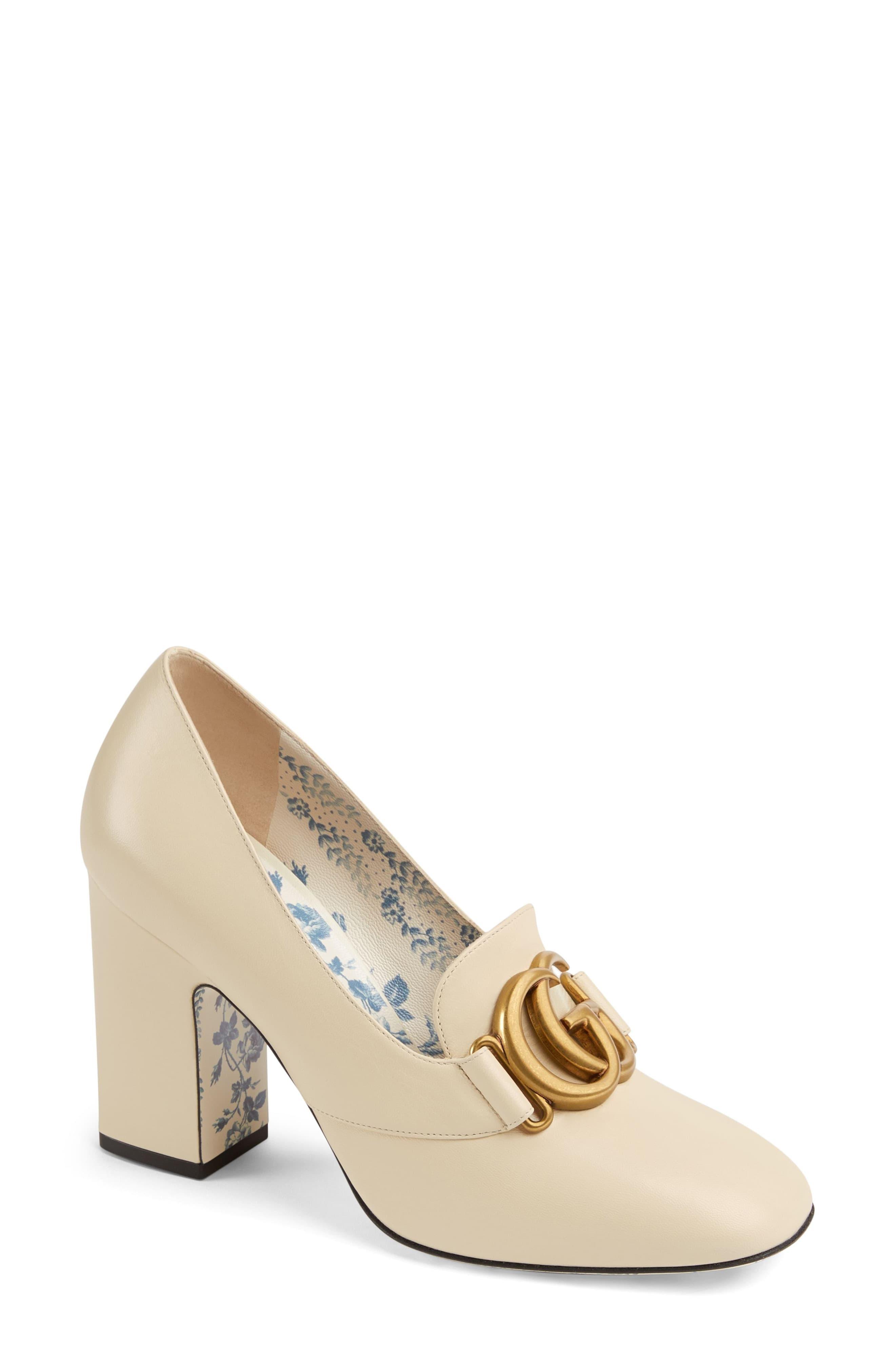 gucci block heel pump