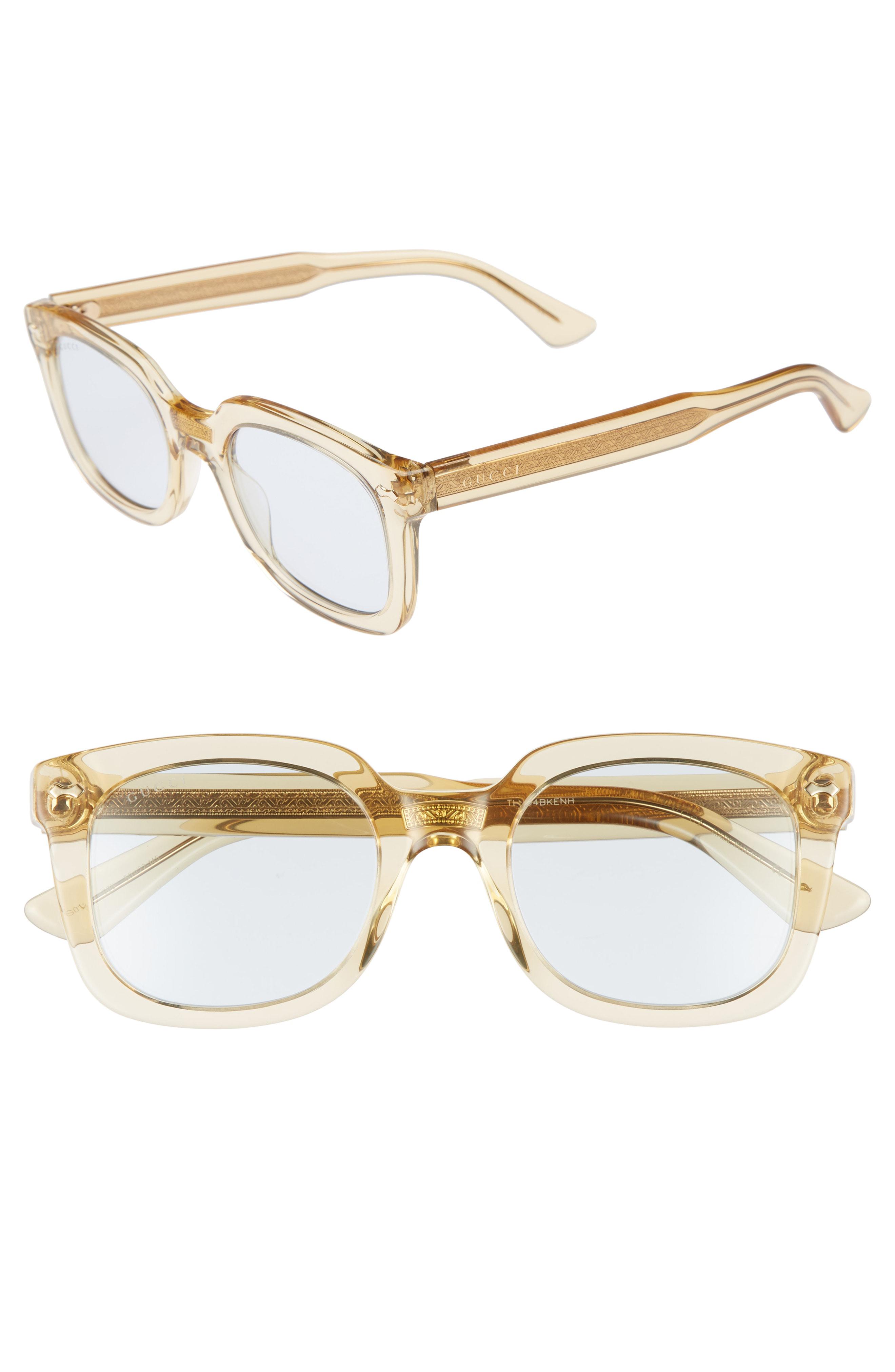 gucci 50mm square sunglasses