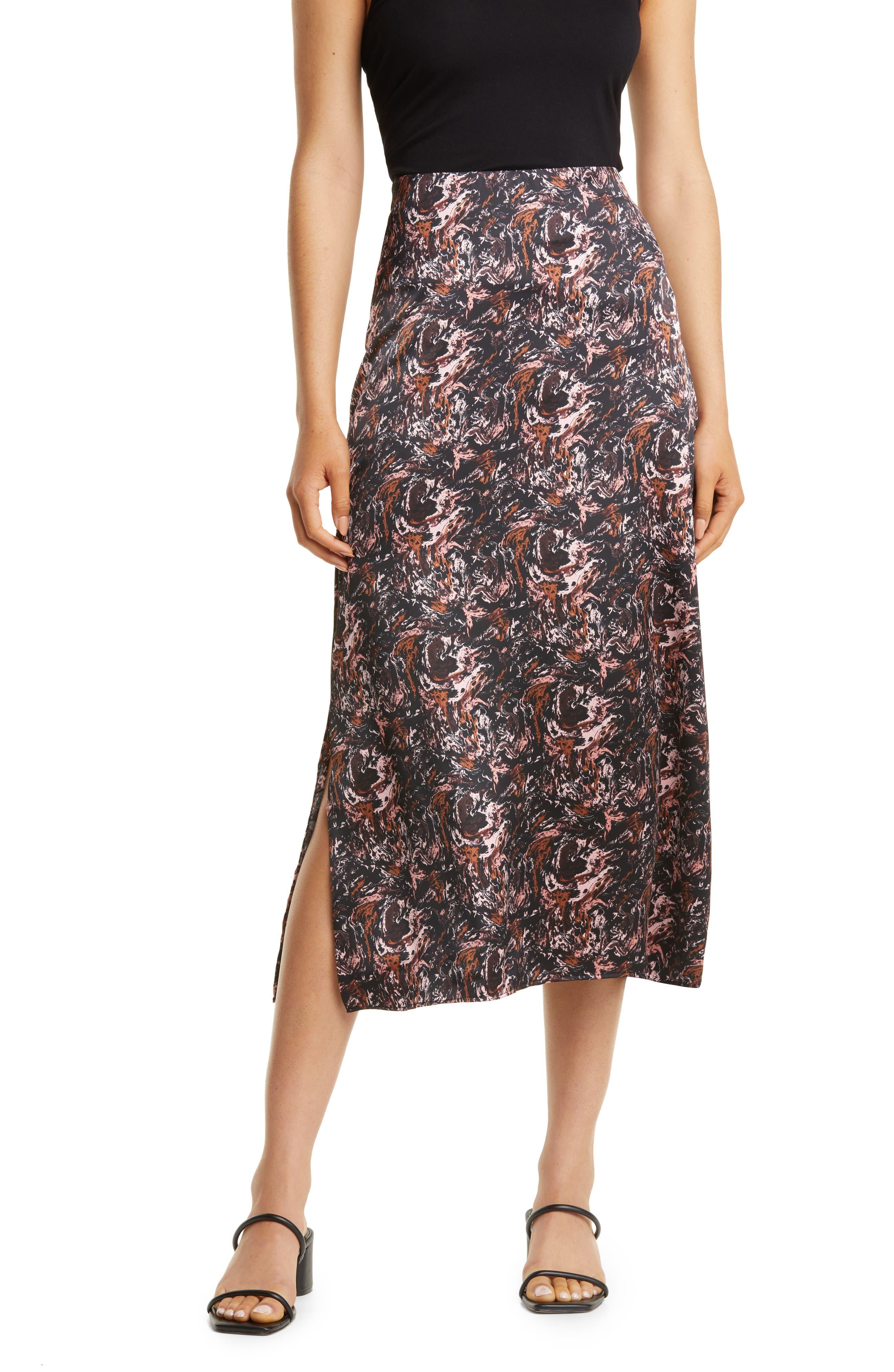 Halogen® Halogen(r) Satin Midi Skirt | Lyst