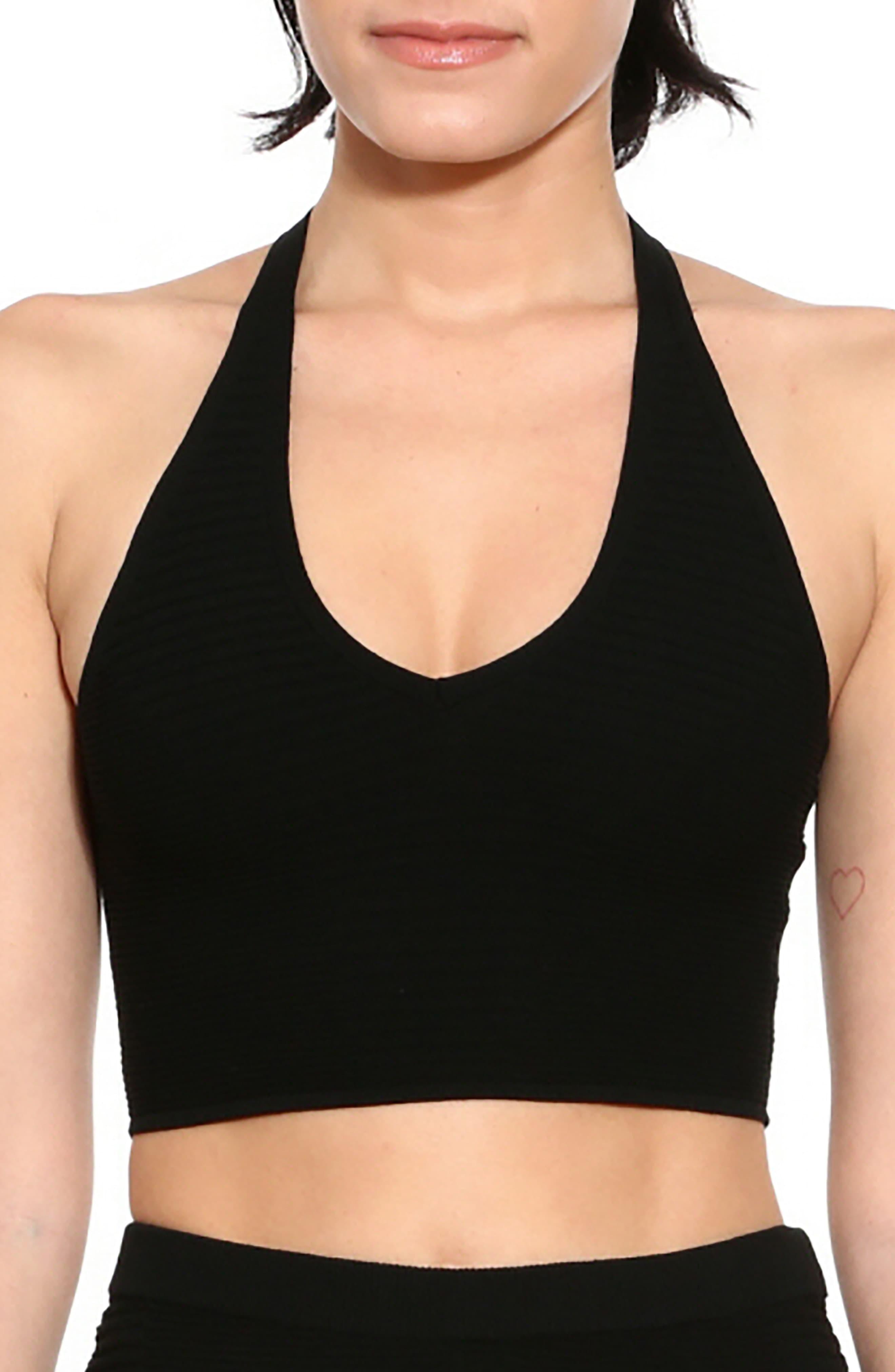 Adam Selman Sport Ribbed Crop Tank in Black - Lyst
