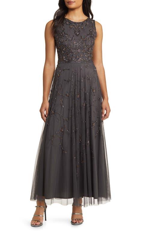 Embellished mesh gown pisarro nights hotsell