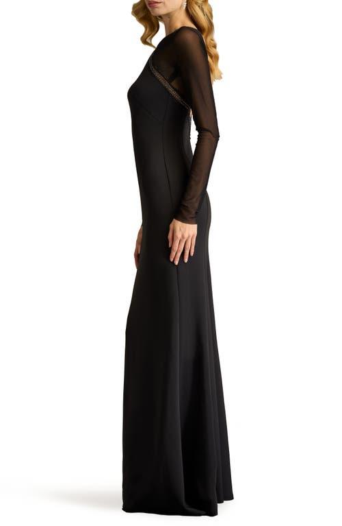 SHO by Tadashi Shoji Illusion Long Sleeve Mermaid Gown in Black Lyst