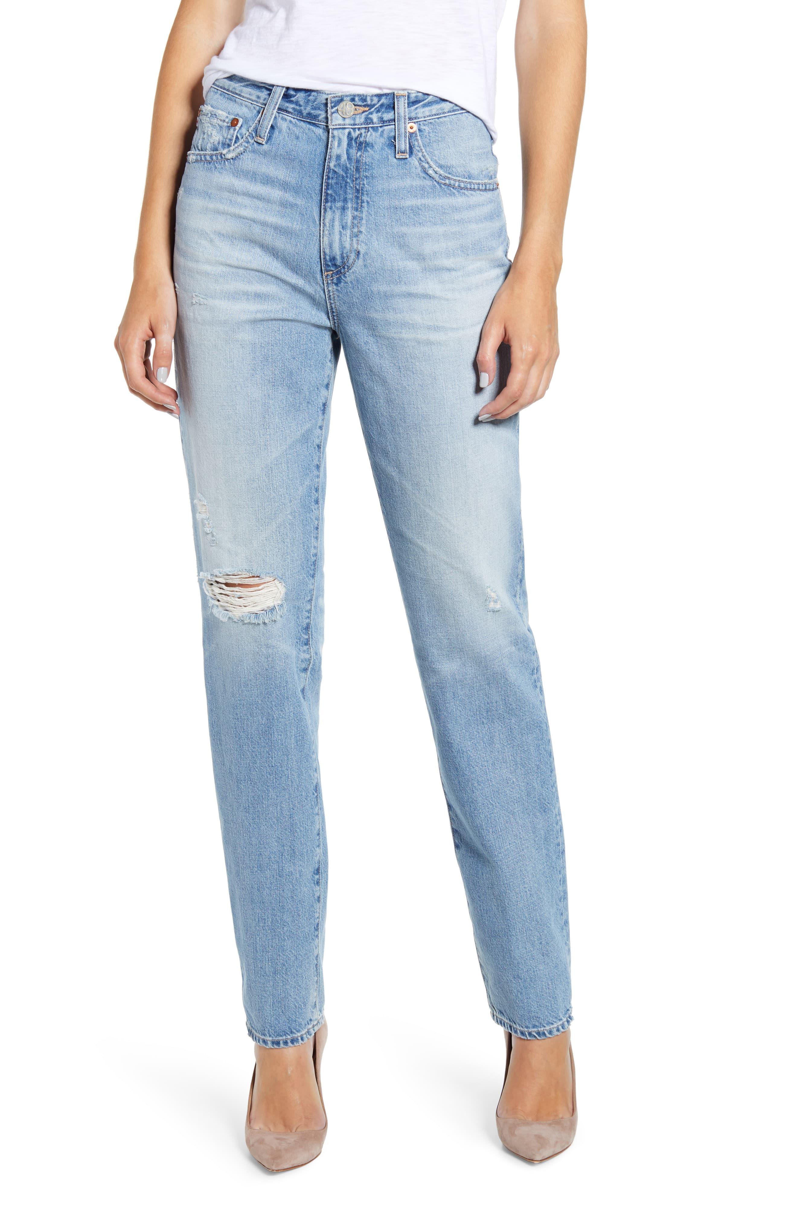 AG Jeans Denim The Phoebe Extended High Rise Slim Straight Leg Jeans in ...