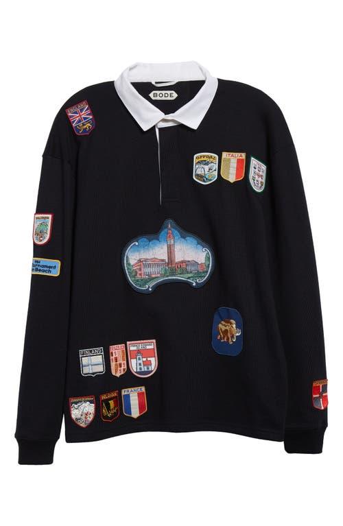 BODE passport patch パッチワーク ラガーシャツ Passport Patch Rugby Shirt - Purple – BODE