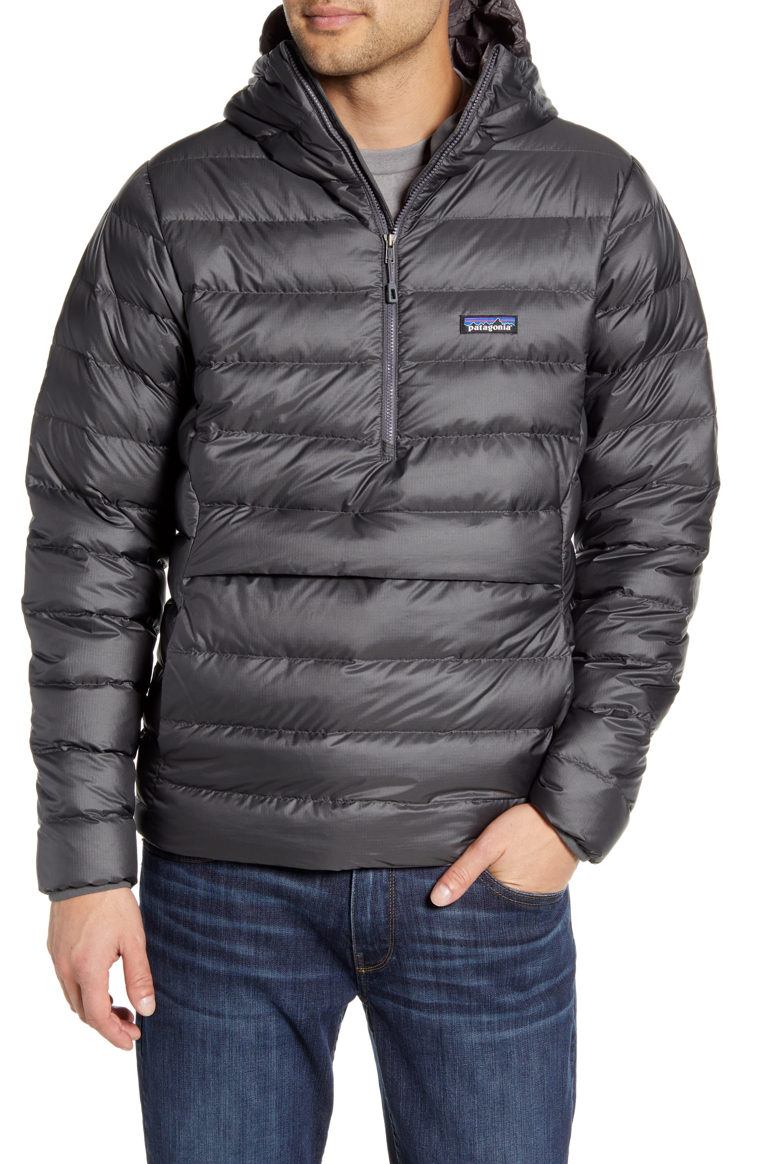 Patagonia Synthetic Quilted Down Pullover Hoodie in Gray for Men Lyst