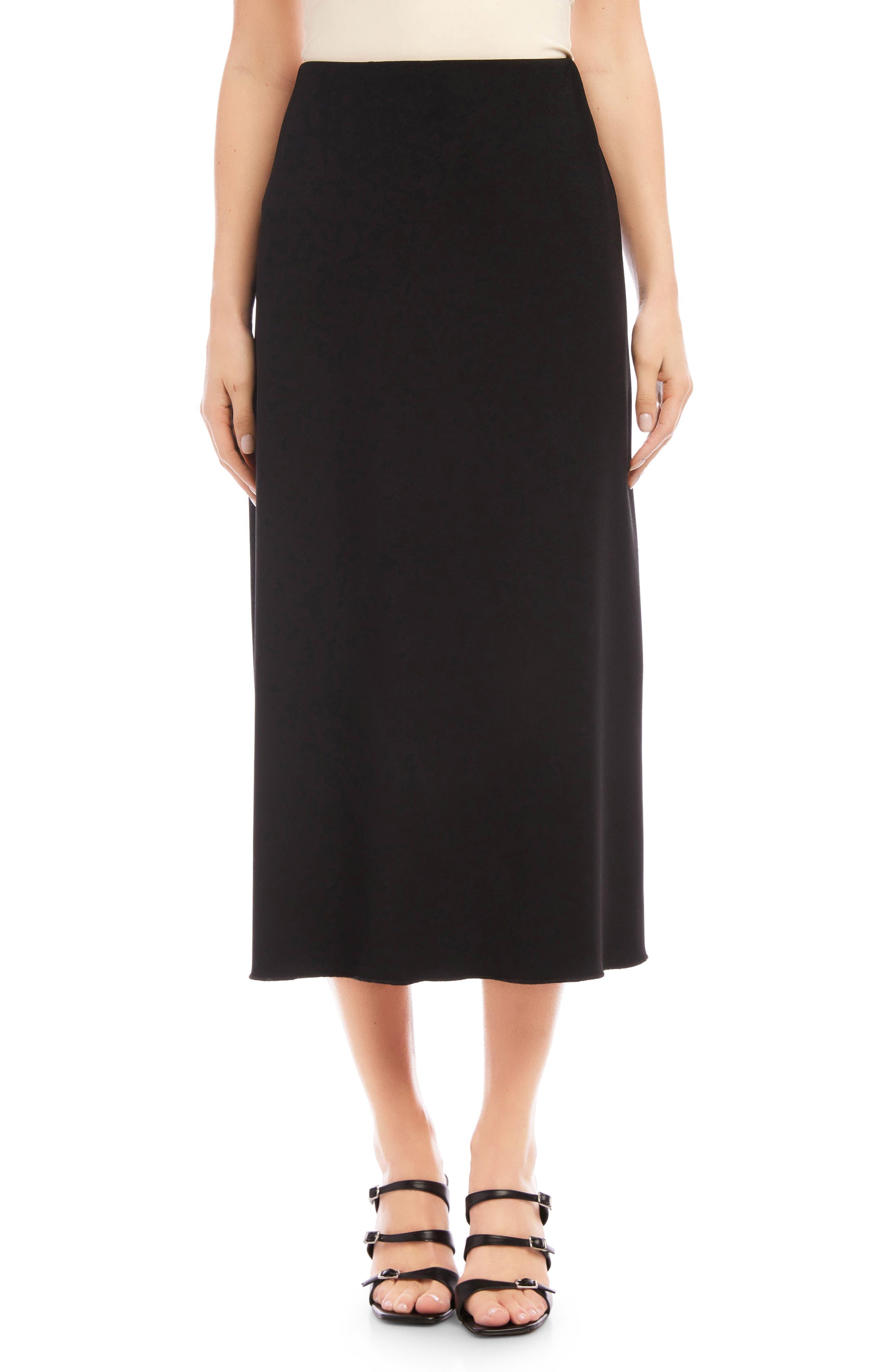 Karen Kane Bias Cut Midi Skirt in Black | Lyst