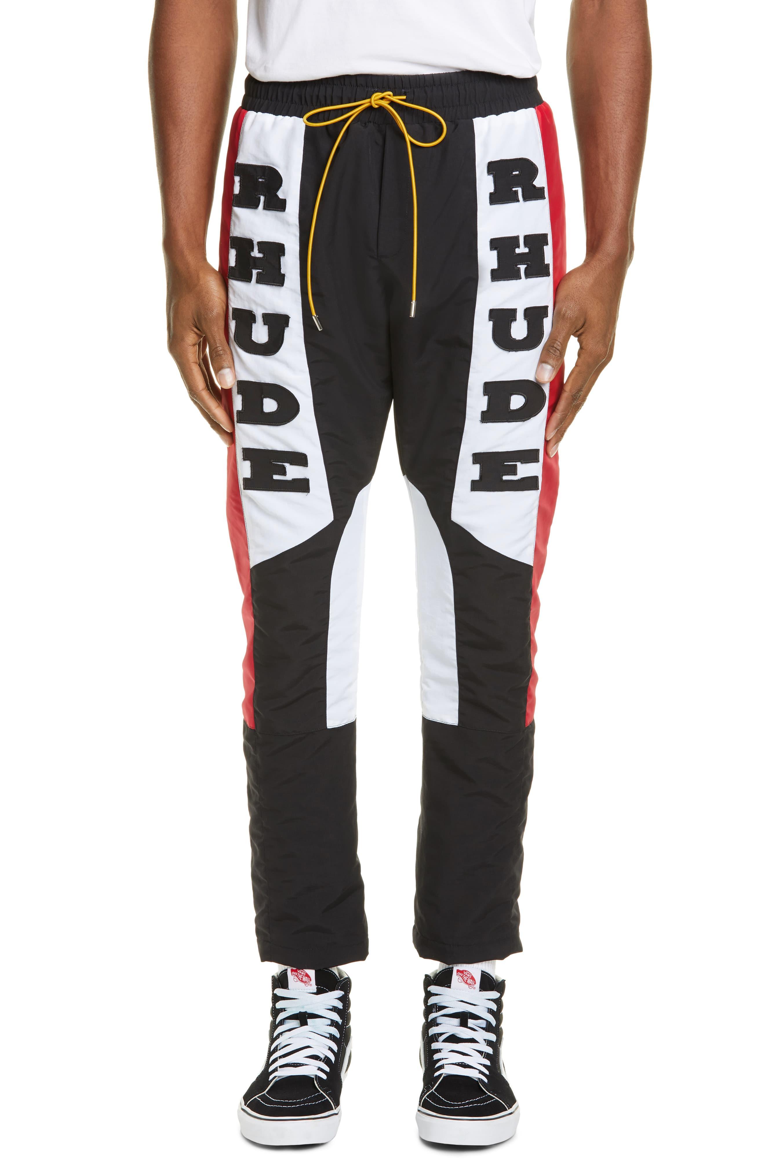 straight leg nylon track pants