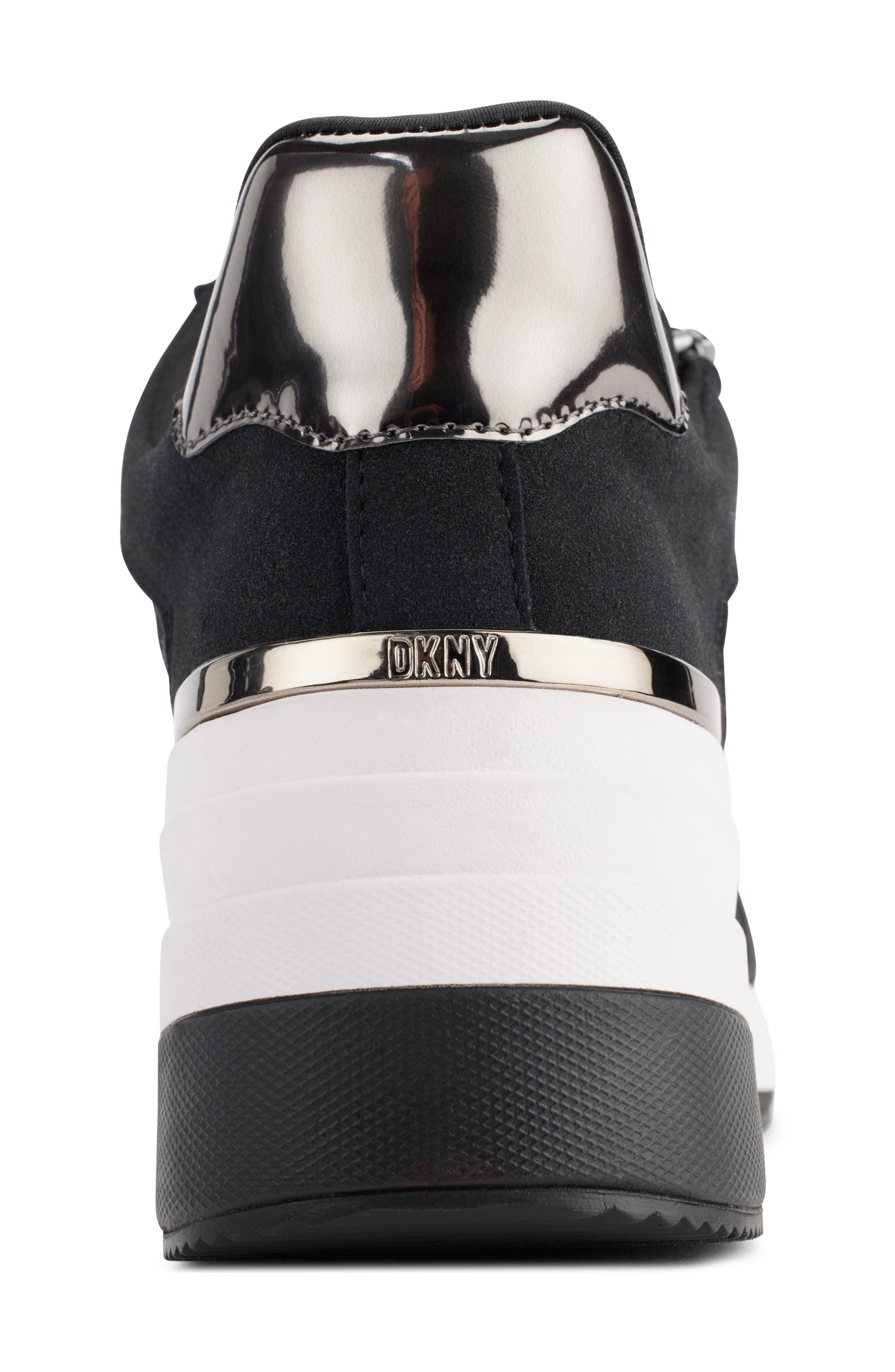DKNY Grayson Wedge Sneakers in Black | Lyst