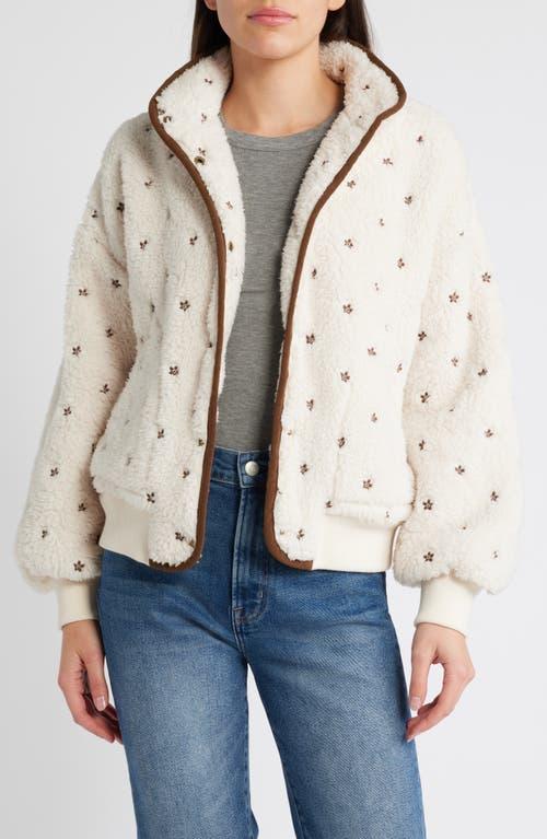The Great The Blackbird Floral Embroidery High Pile Fleece Jacket